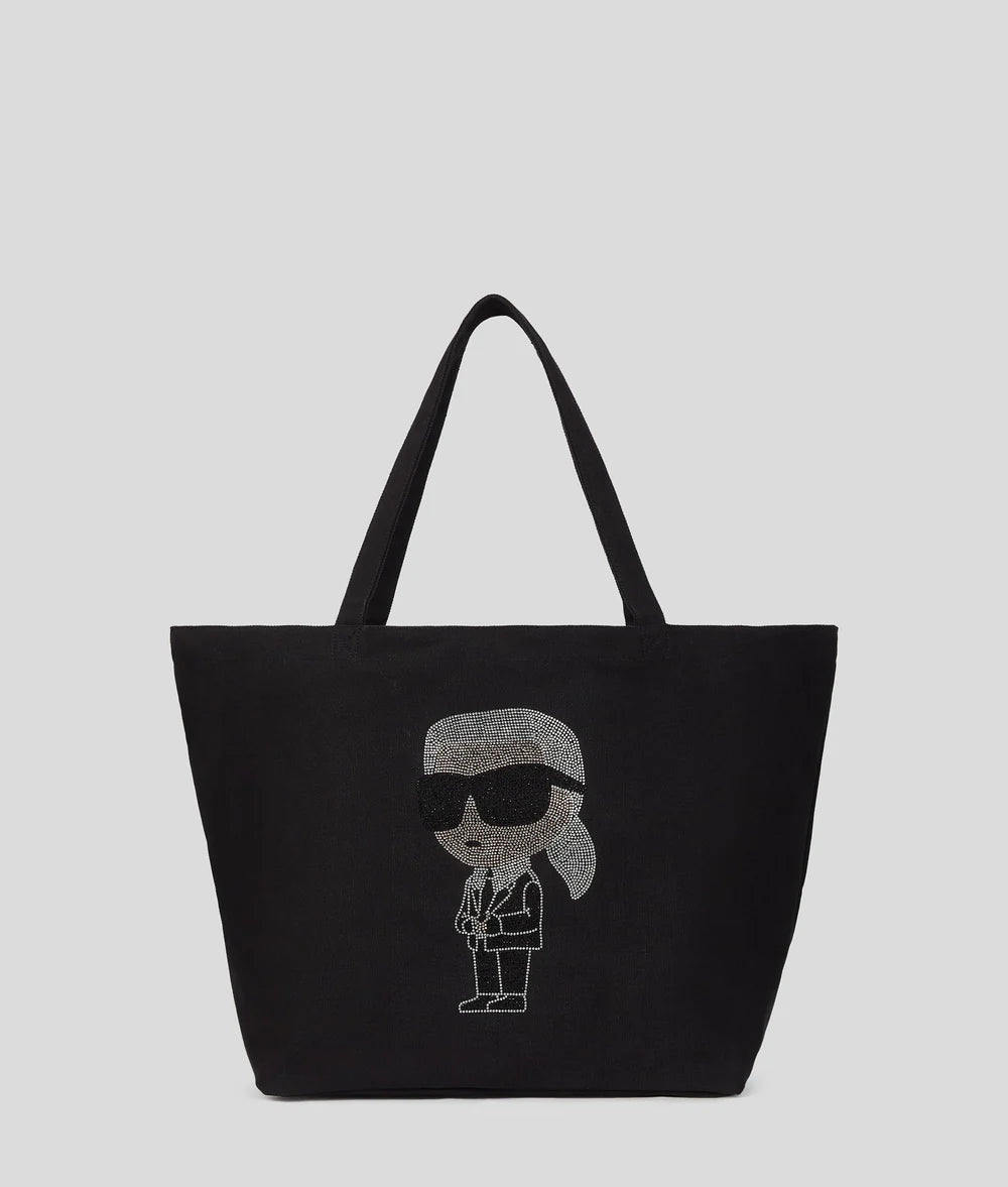 KarlLagerfeld Ikon Rhinestone Shopper Black