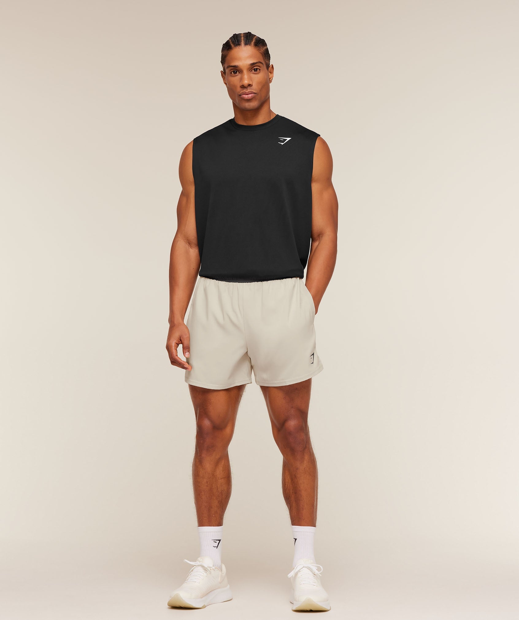 Gymshark Arrival Contrast Shorts 'Pebble Grey Onyx Grey'
