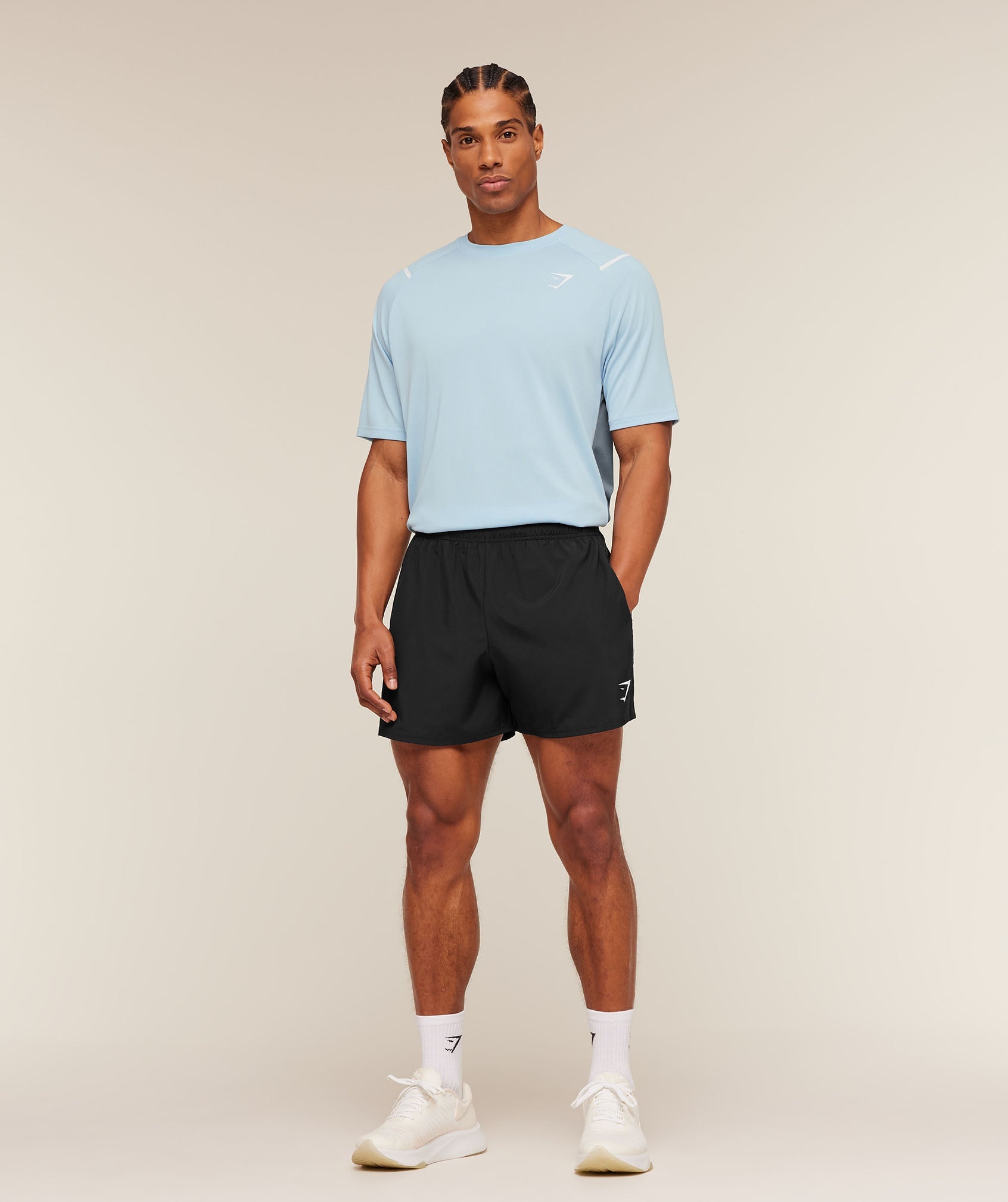 Gymshark Arrival Contrast T-Shirt 'Chilled Blue Iron Blue'