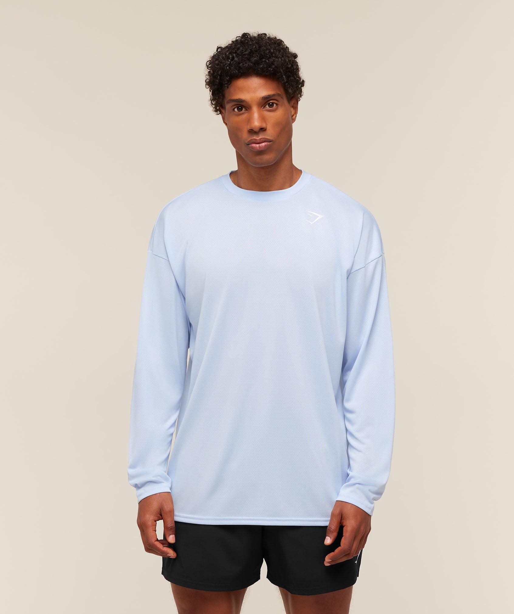 Gymshark Arrival Oversized Long Sleeve T-Shirt 'Tranquil Blue'
