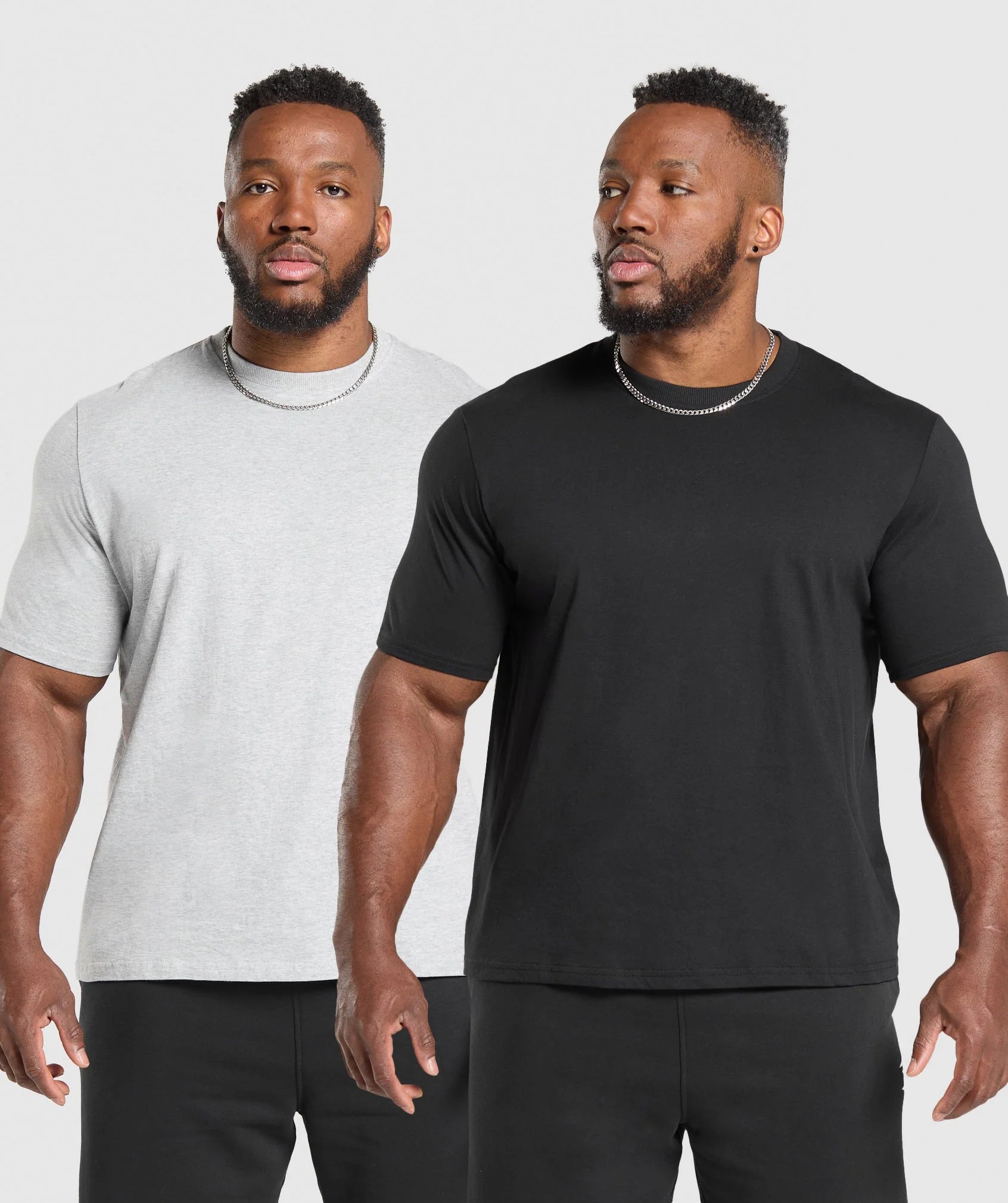 Gymshark T-Shirt 2 Pack 'Black/Light Grey Marl'