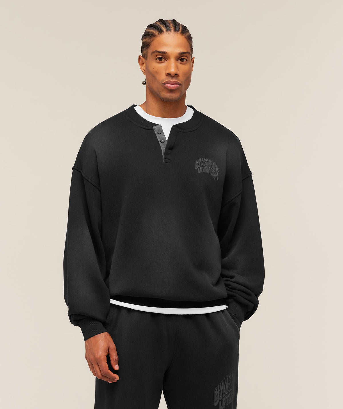 Gymshark GSLC Henley Sweat 'Black'