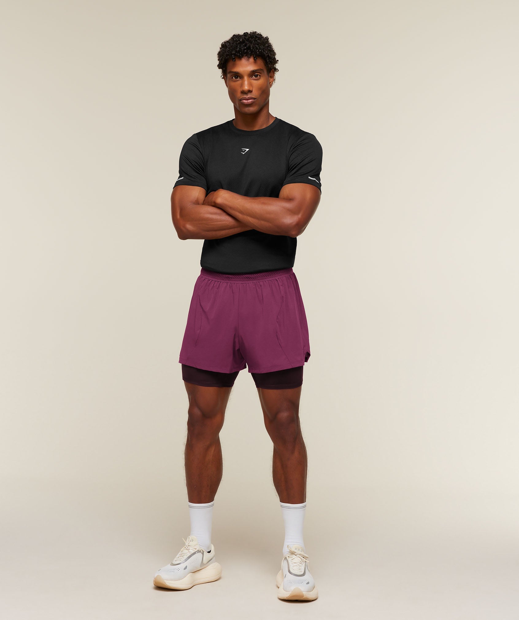 Gymshark Running 4" 2in1 Shorts 'Strength Pink Cherry Purple'