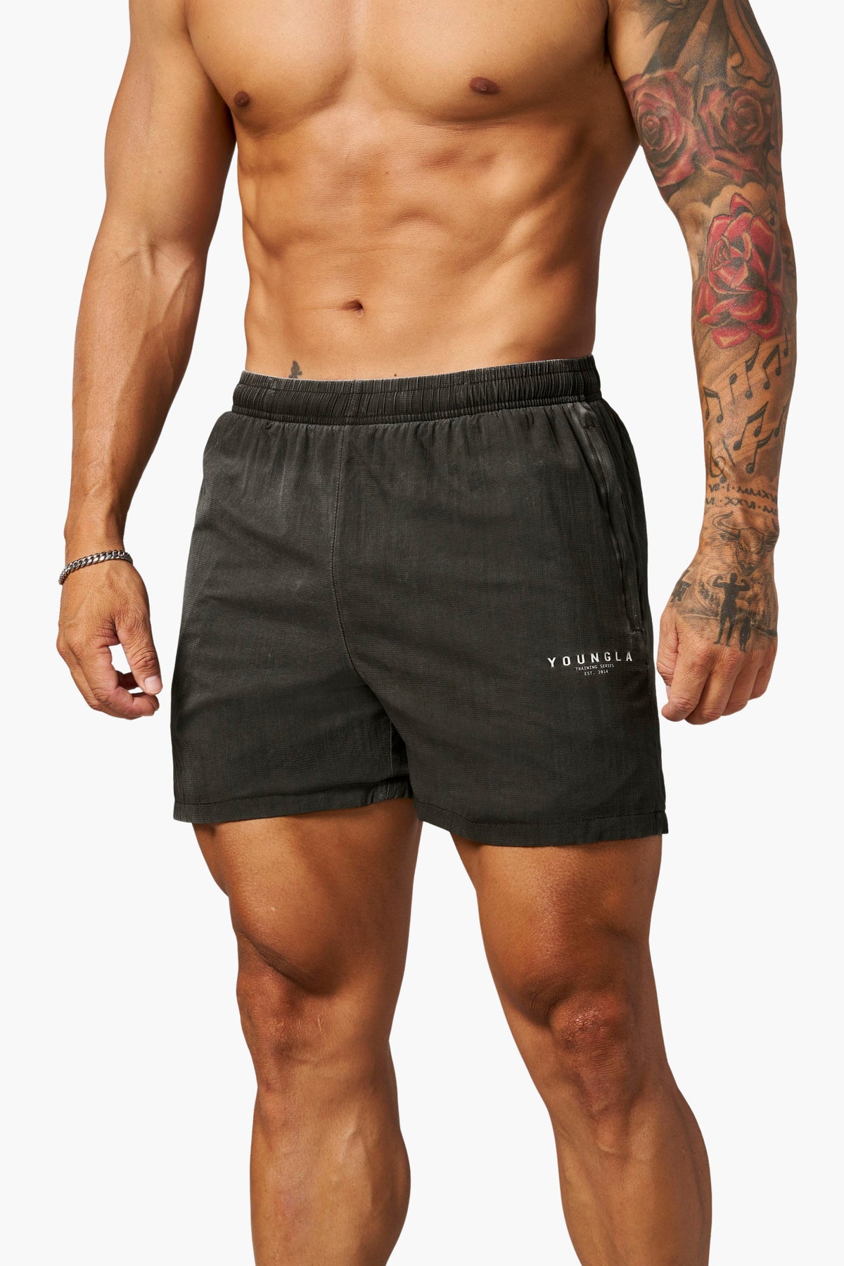 YoungLA 1072 - Training Series Washed Shorts 'Black'