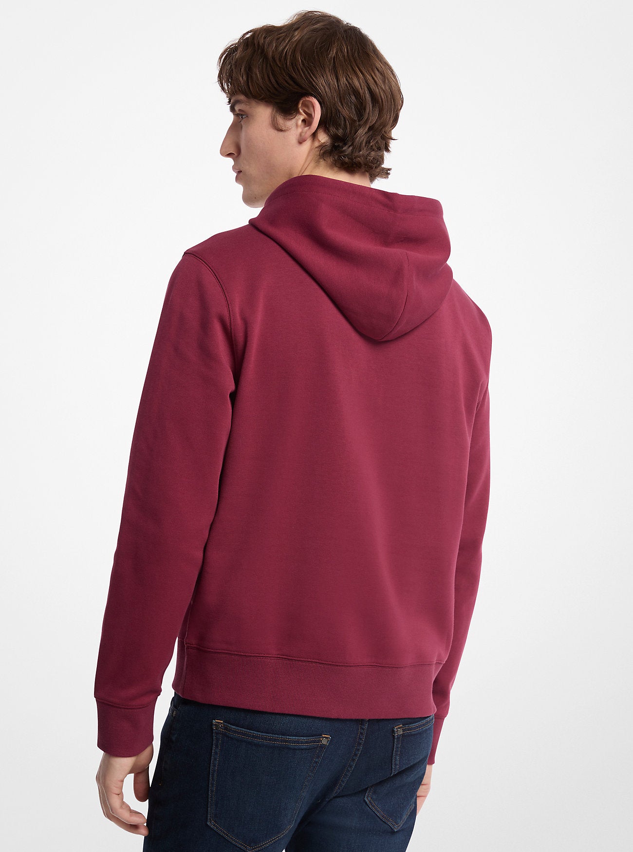 Embossed Logo Cotton Blend Hoodie DEEP MULBERRY