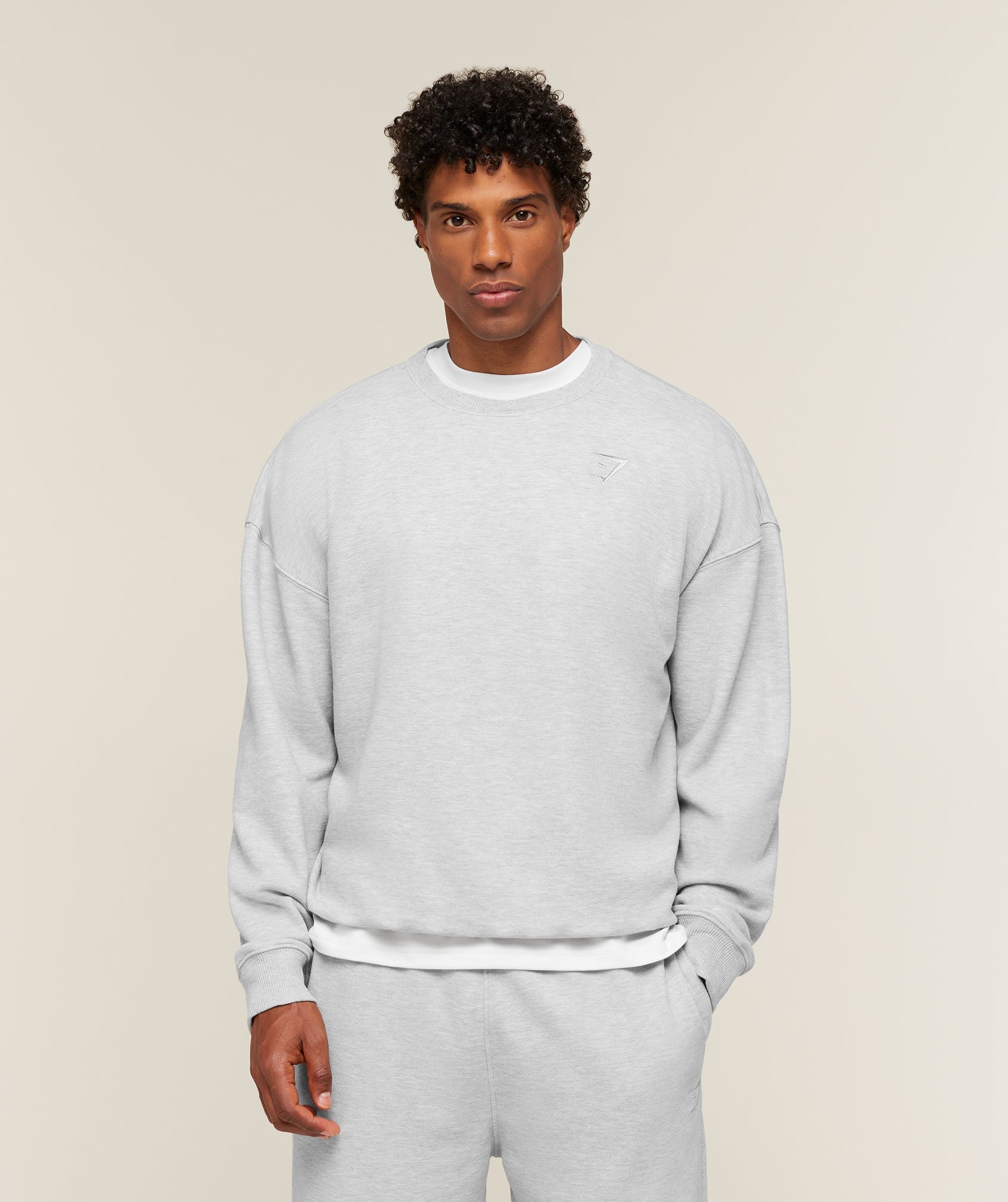 Gymshark Campus Crest Sweatshirt 'Bros Soft Grey Marl'