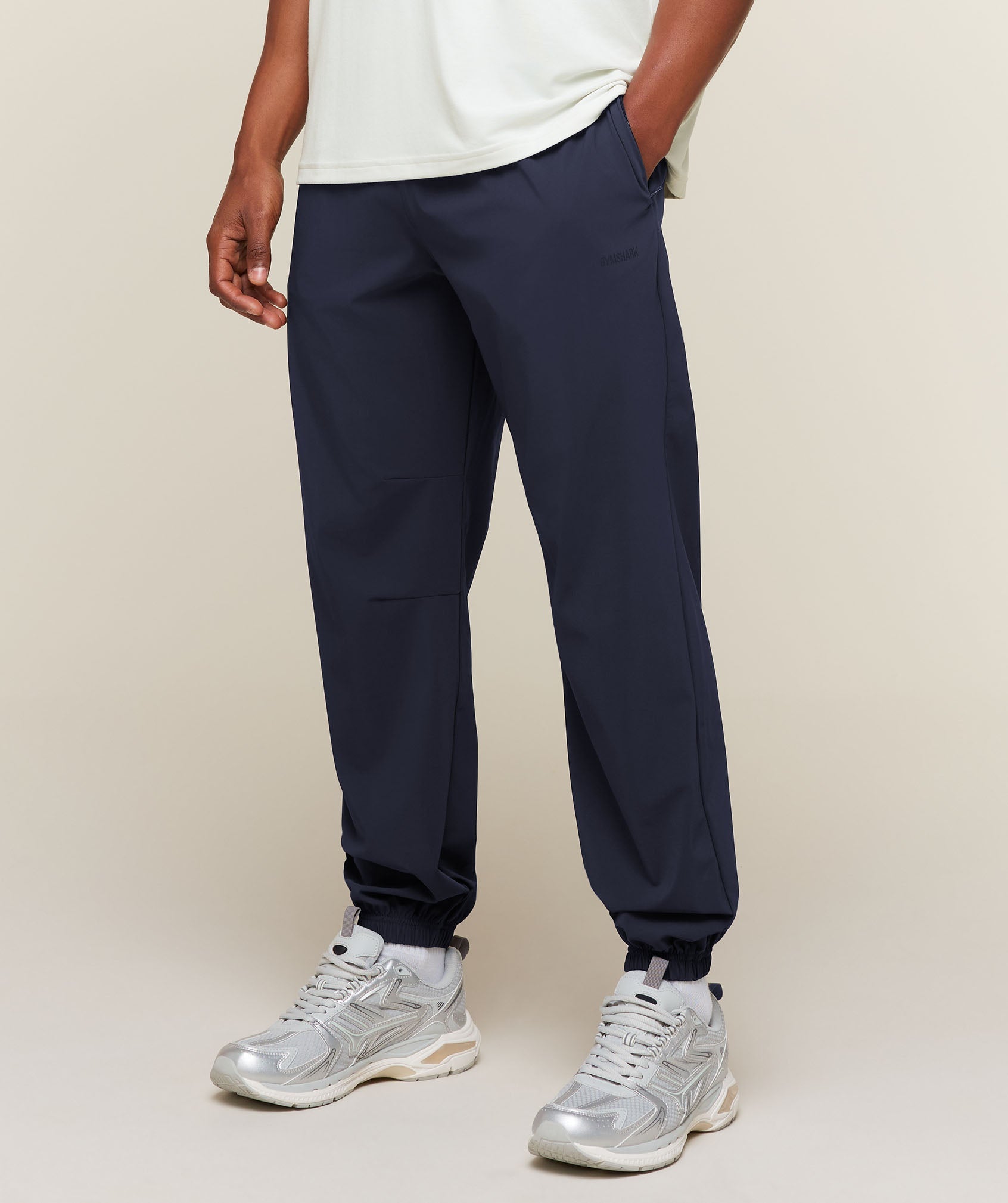 Gymshark Campus Crest Cuffed Pants 'Heavy Blue'