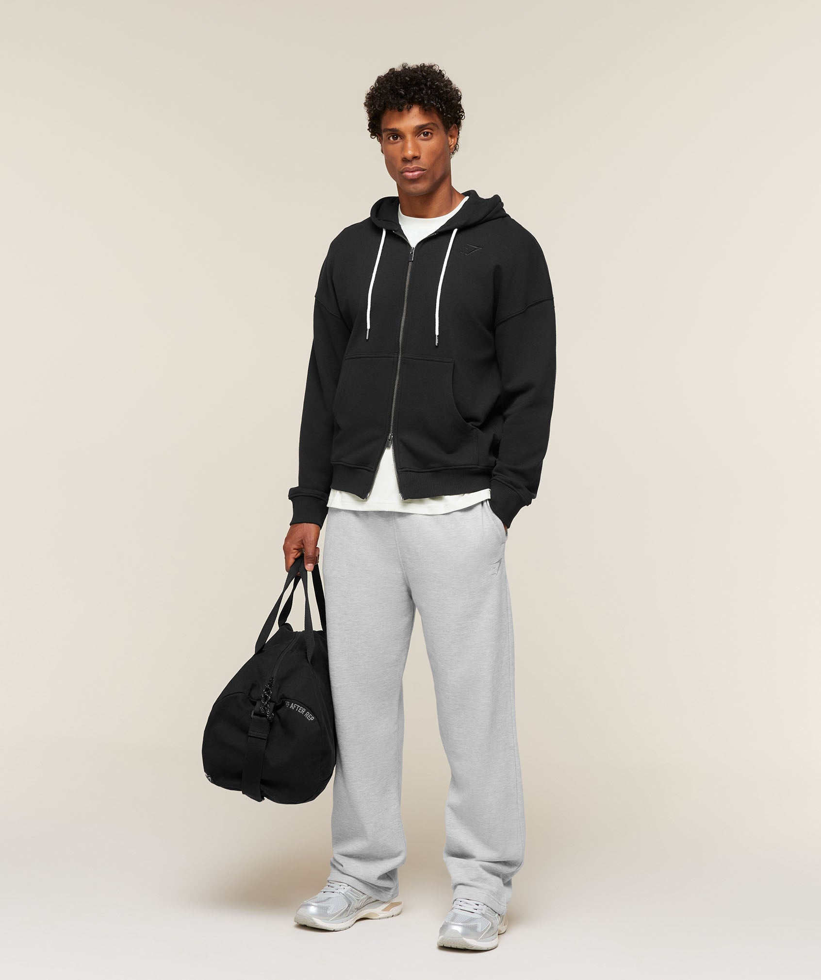 Gymshark Campus Crest Zip Through Hoodie 'Black'