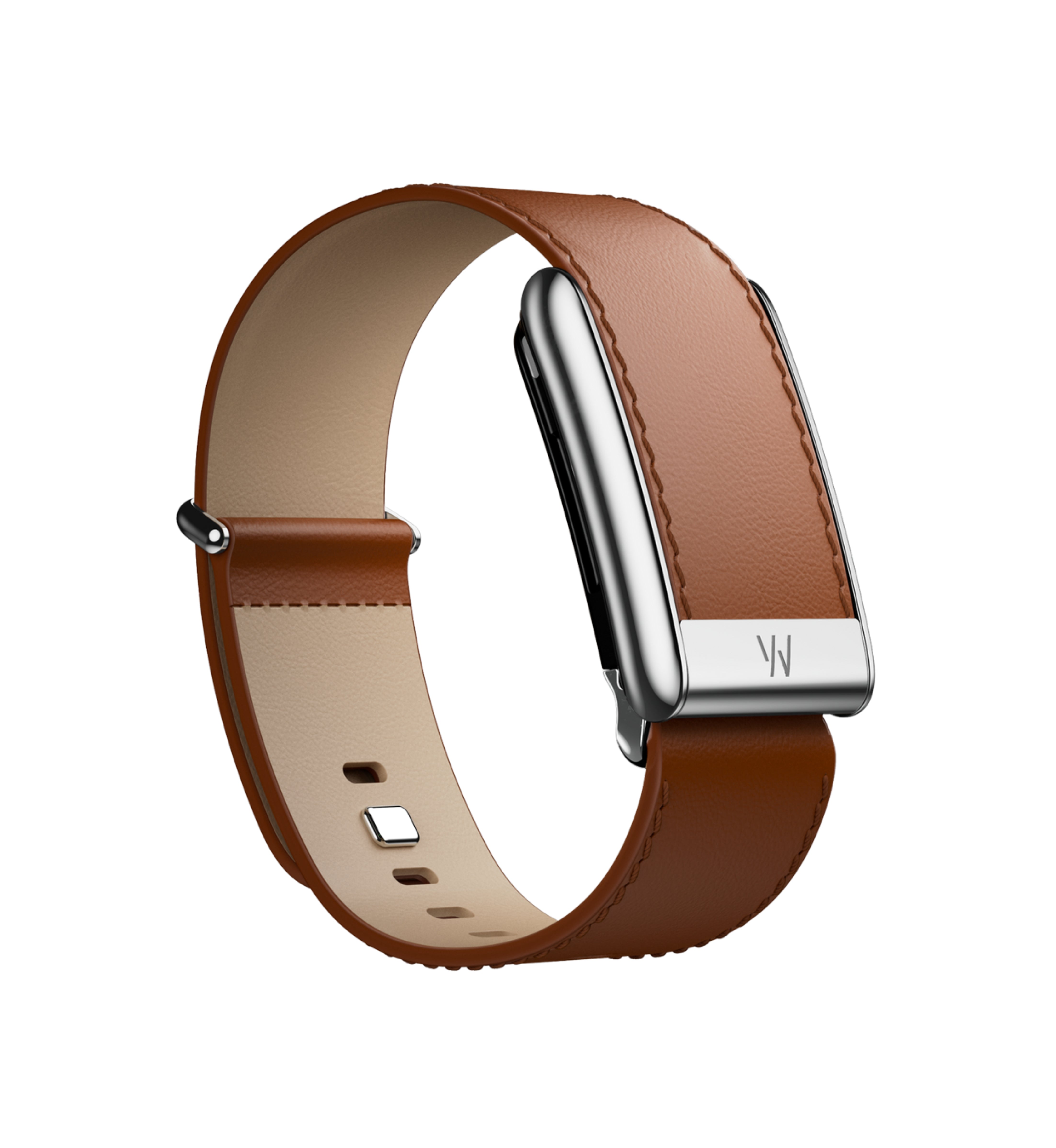 Whoop 5.0 LeatherLuxe Straight Band 'Chestnut Cream with Titanium'