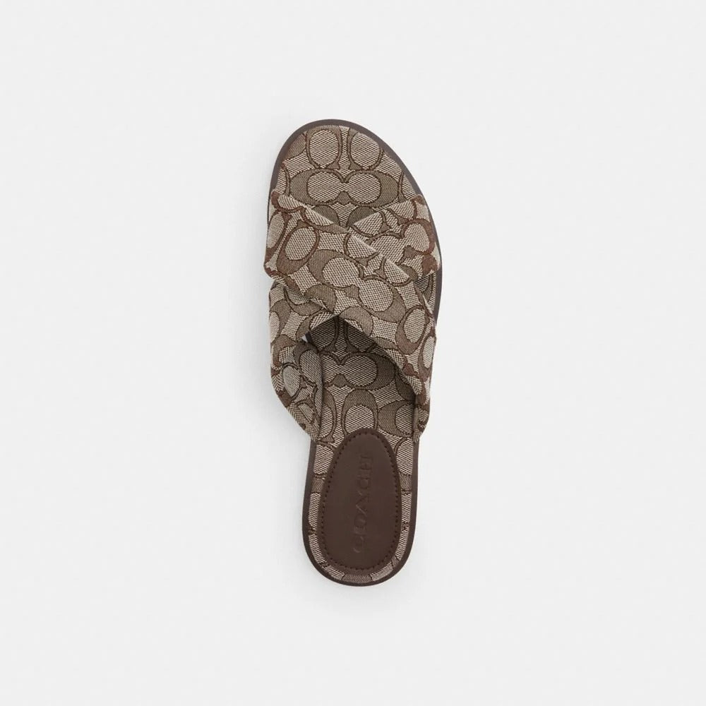 Coach Link Criss Cross Slide In Signature Jacquard Oak