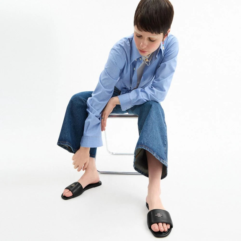Coach Slide Sandal Black