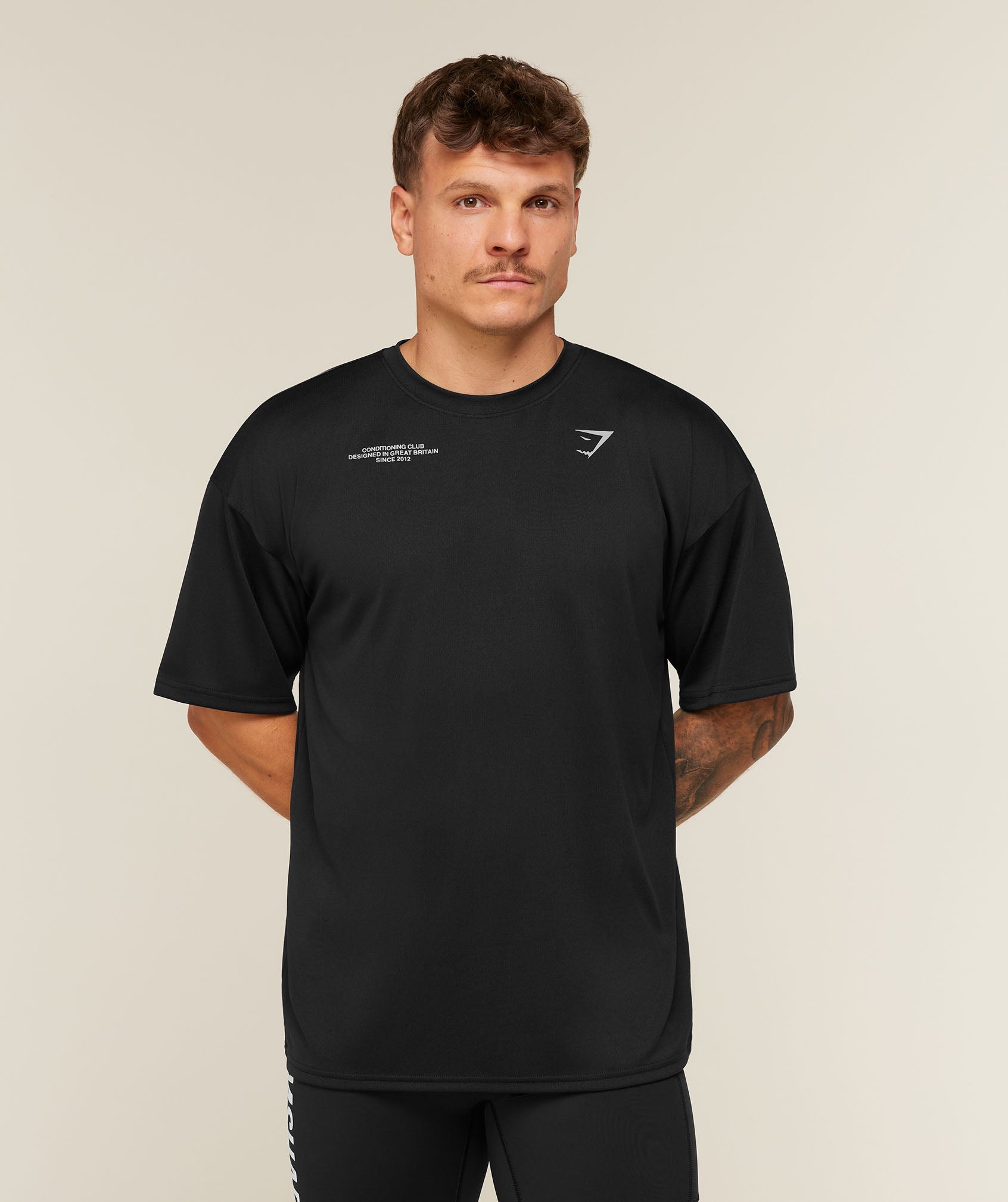 Gymshark Conditioning Club Oversized T-Shirt 'Black Silver Reflective'