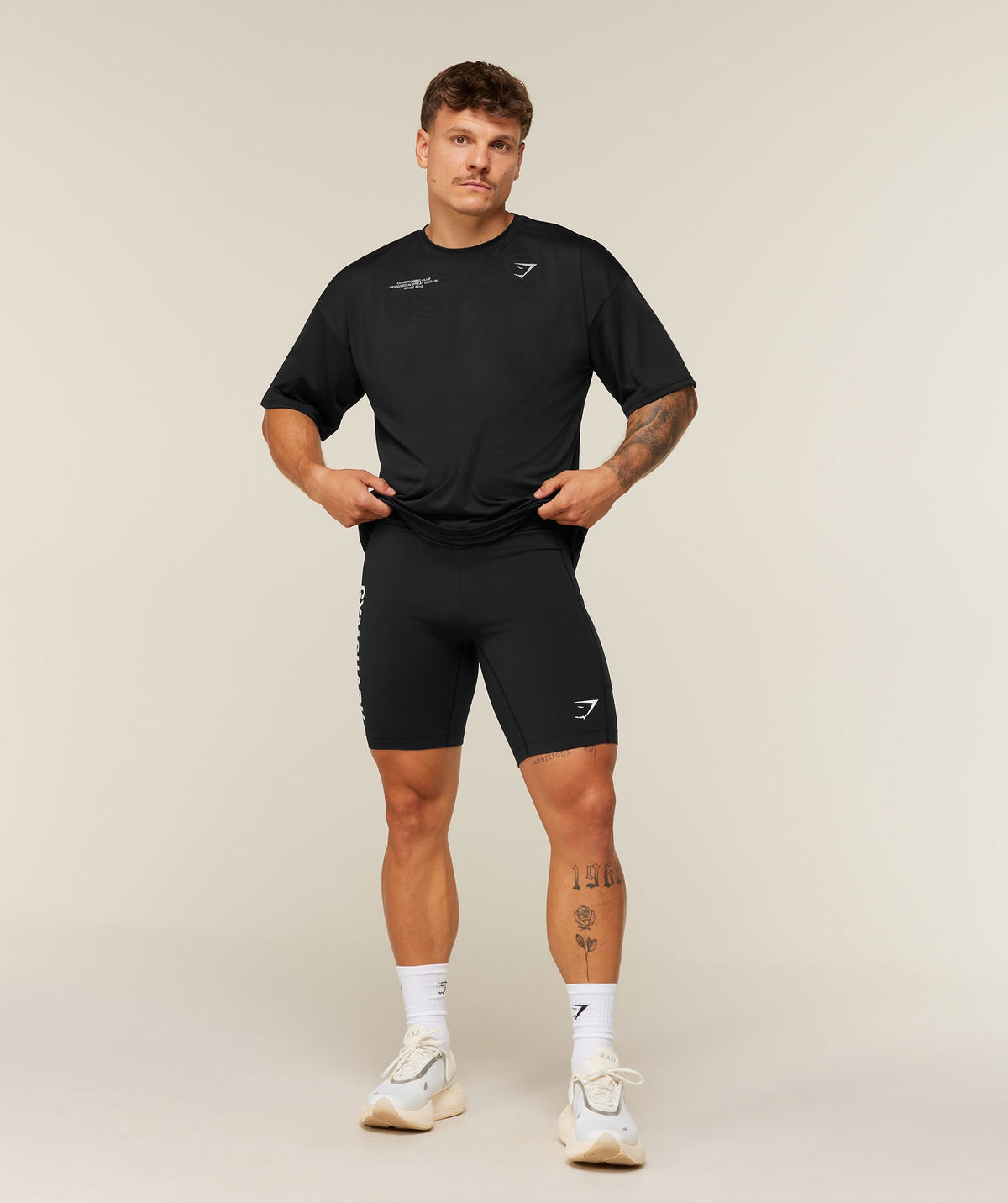 Gymshark Conditioning Club Oversized T-Shirt 'Black Silver Reflective'