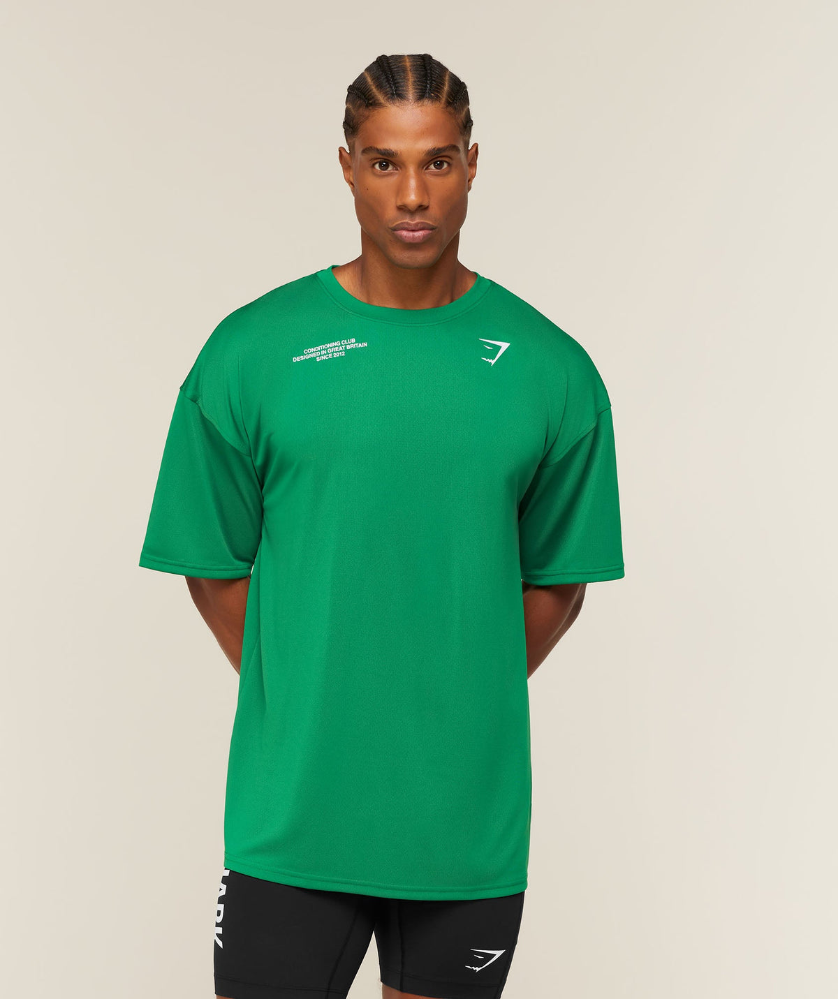 Gymshark Conditioning Club Oversized T-Shirt 'Track Green White'
