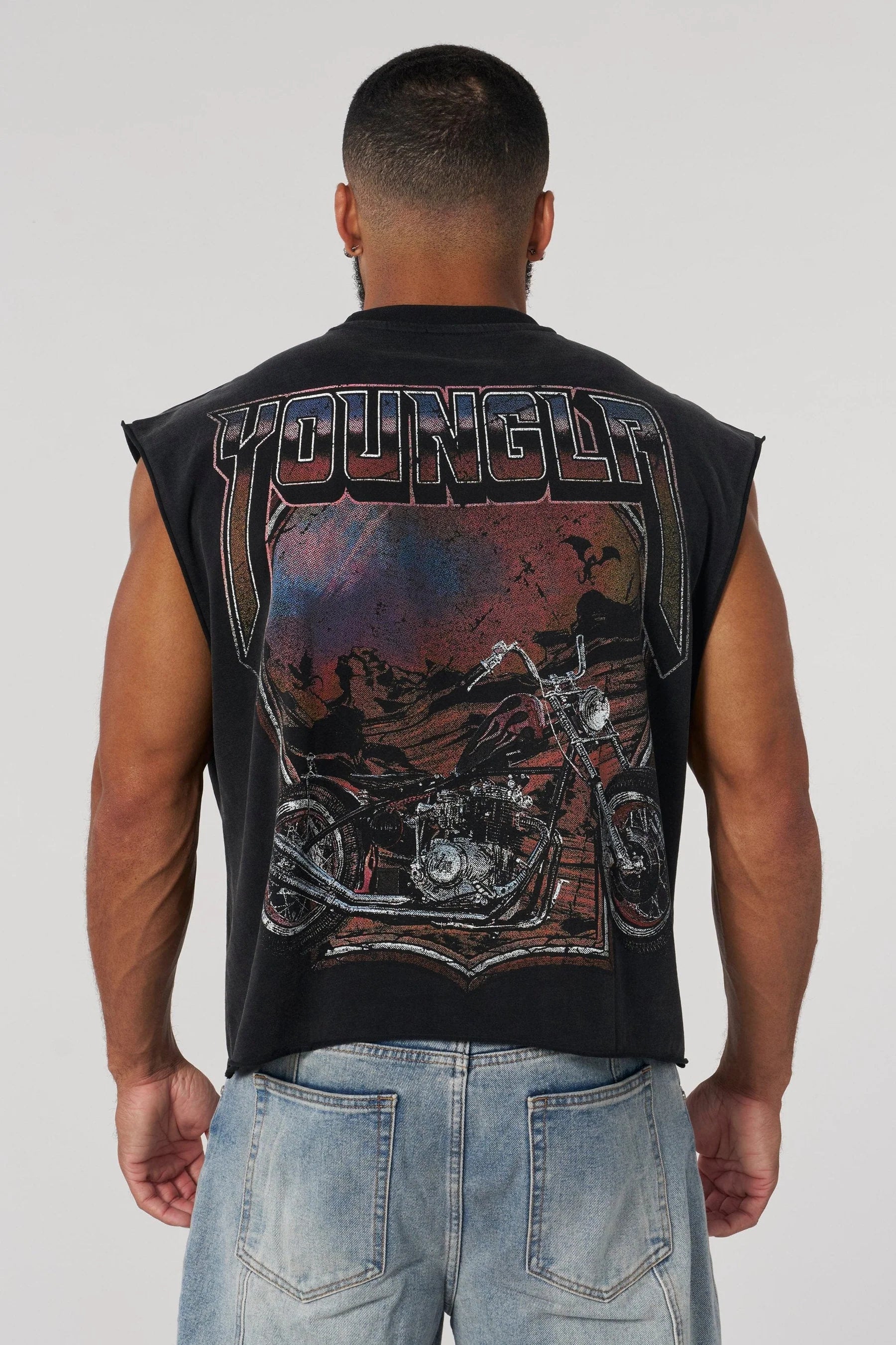 Young La 3015 - Vintage Biker Tanks 'Black Wash'