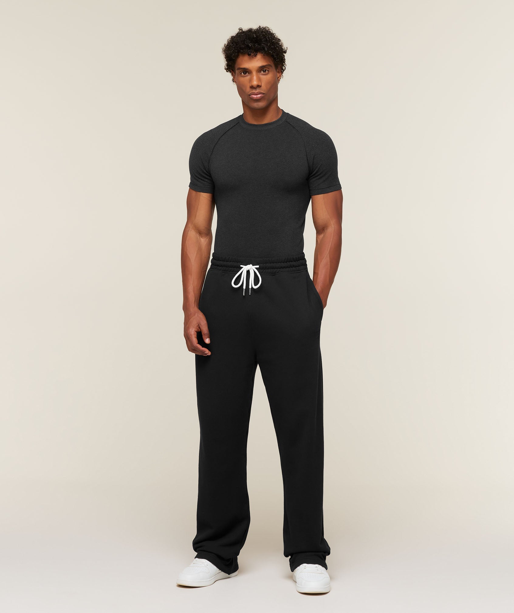 Gymshark Cotton Seamless T-Shirt 'Black Marl'