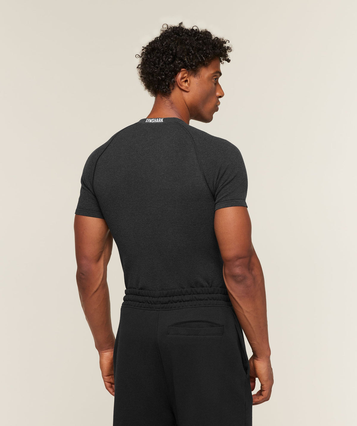 Gymshark Cotton Seamless T-Shirt 'Black Marl'