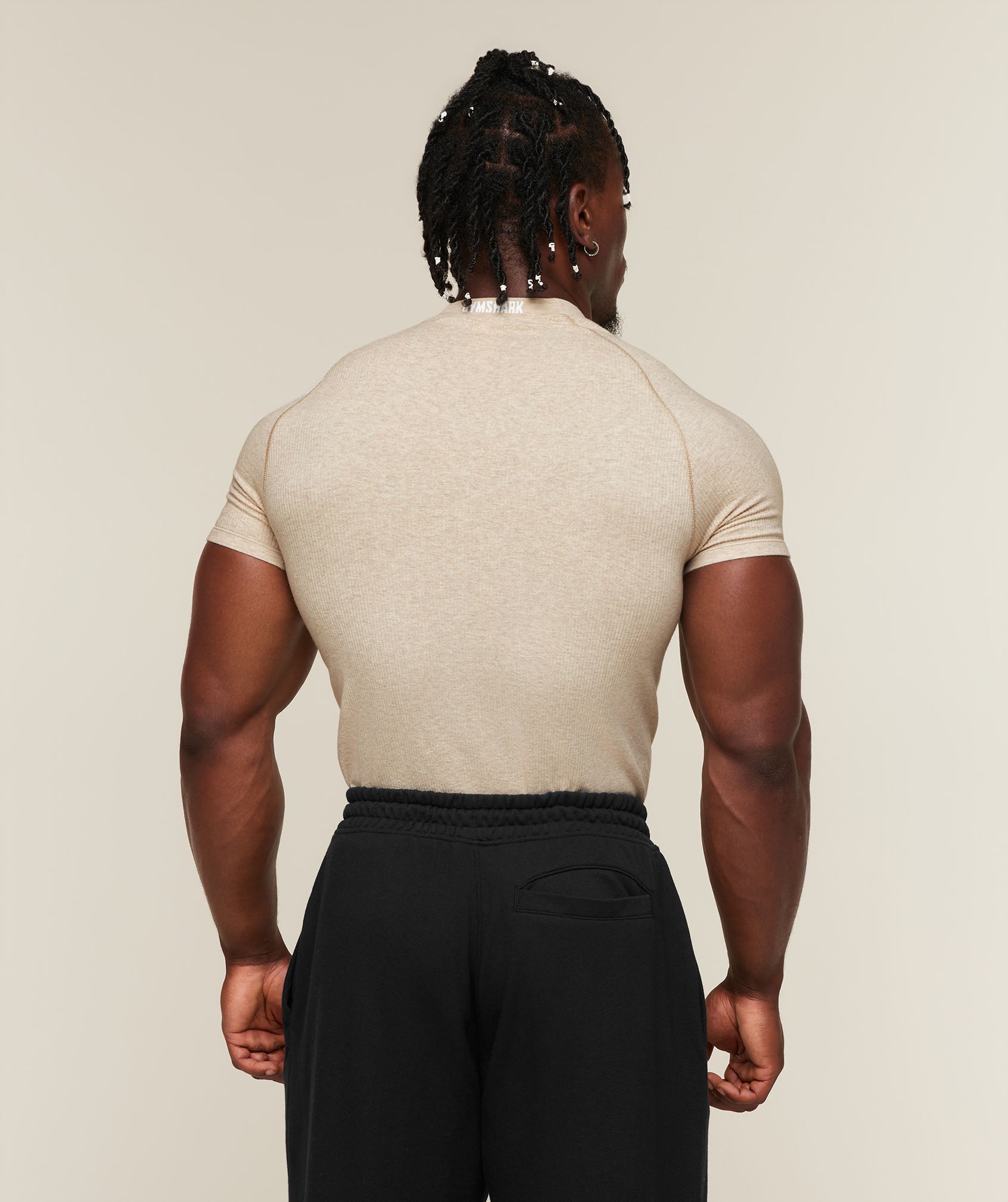 Gymshark Cotton Seamless T-Shirt 'Danx Oat Marl'
