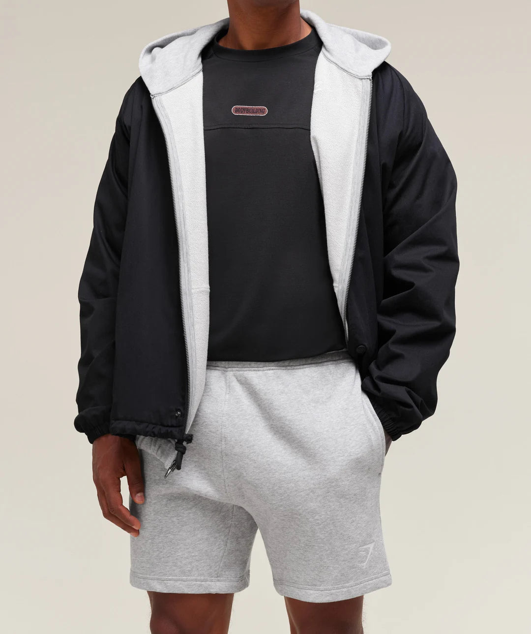 Gymshark Crest Shorts 'Light Grey Marl'