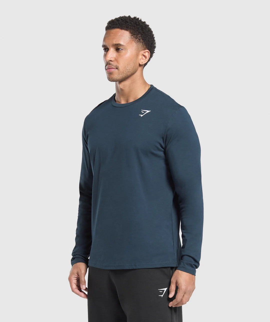 Gymshark Crest Long Sleeve T-Shirt 'Navy'