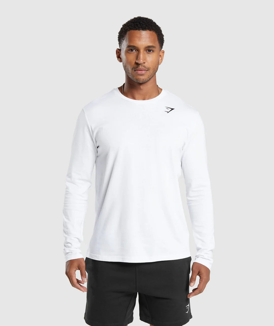 Gymshark Crest Long Sleeve T-Shirt 'White'