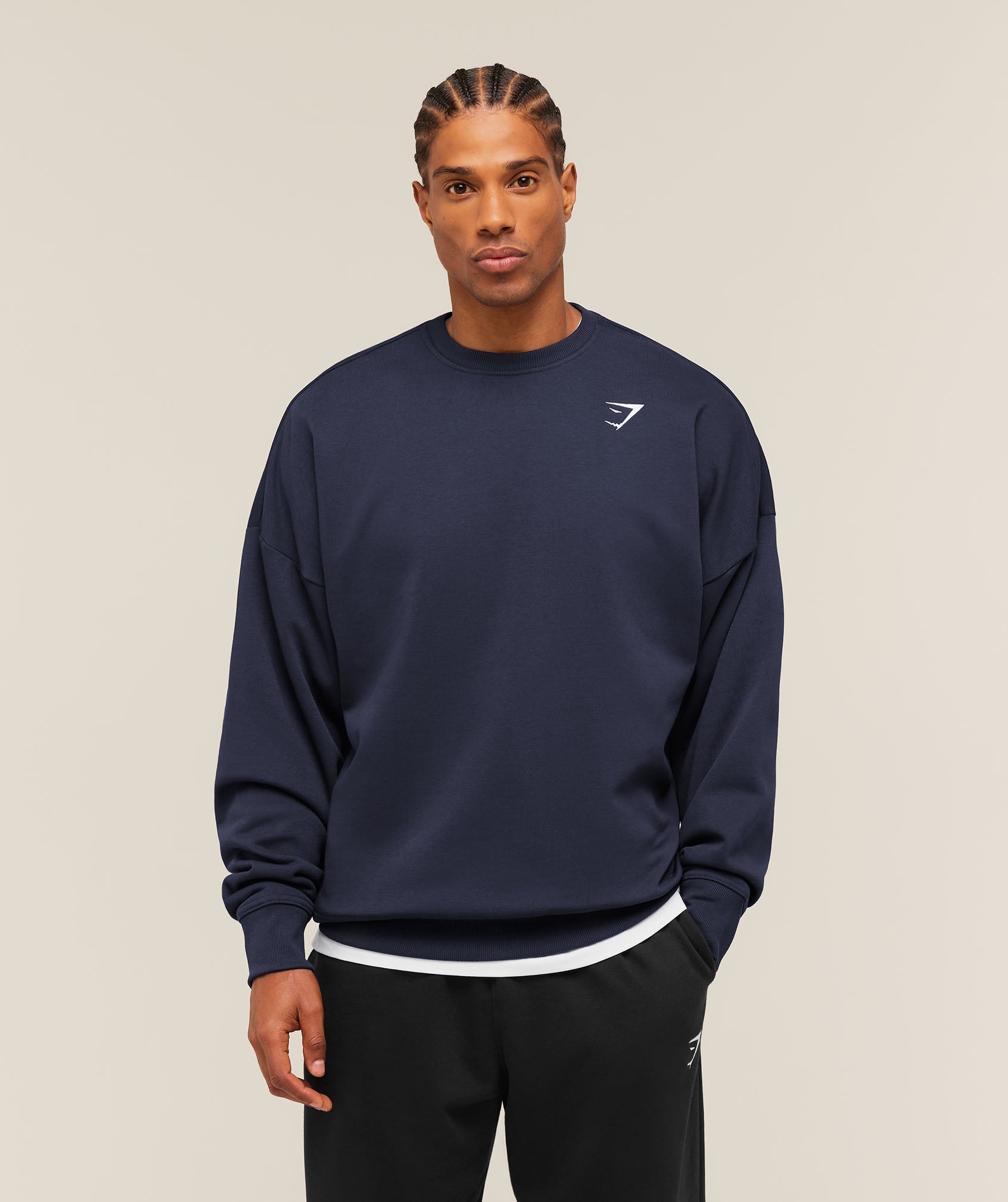 Gymshark Oversized Crest Crew 'Heavy Blue'