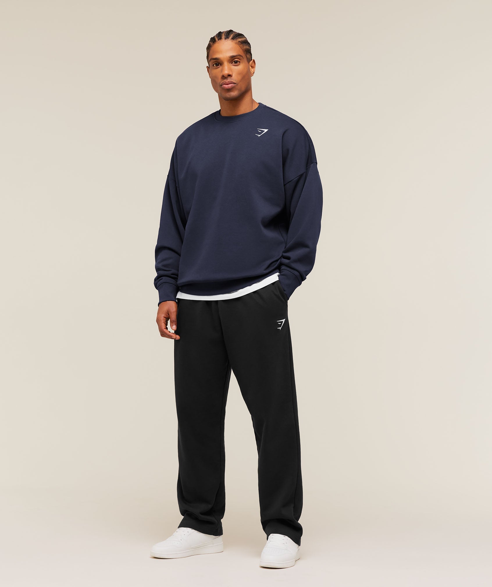 Gymshark Oversized Crest Crew 'Heavy Blue'