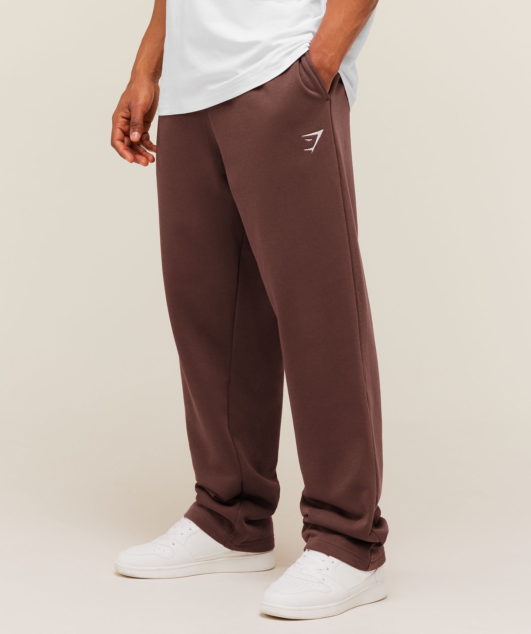 Gymshark Crest Straight Leg Joggers 'Espresso Brown'