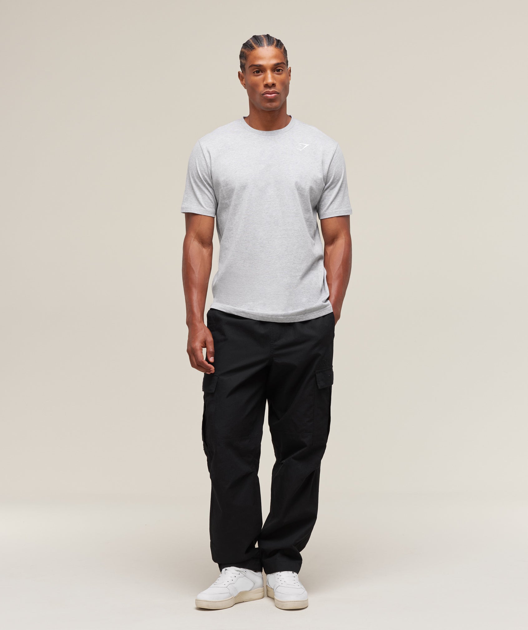 Gymshark Crest T-Shirt 'Light Grey Marl'