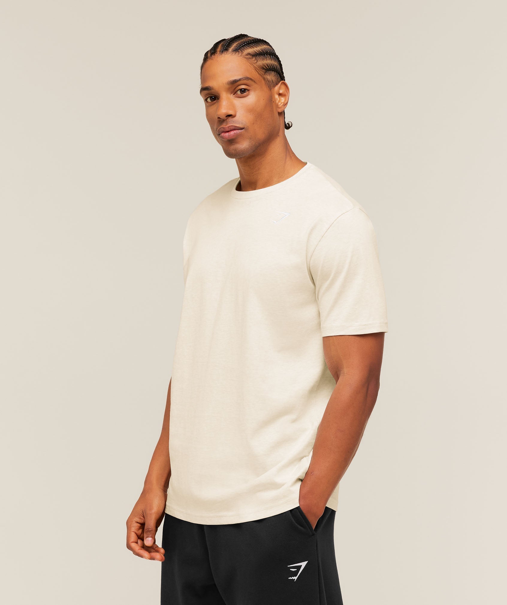 Gymshark Crest T-Shirt 'Bros Chalk Marl'