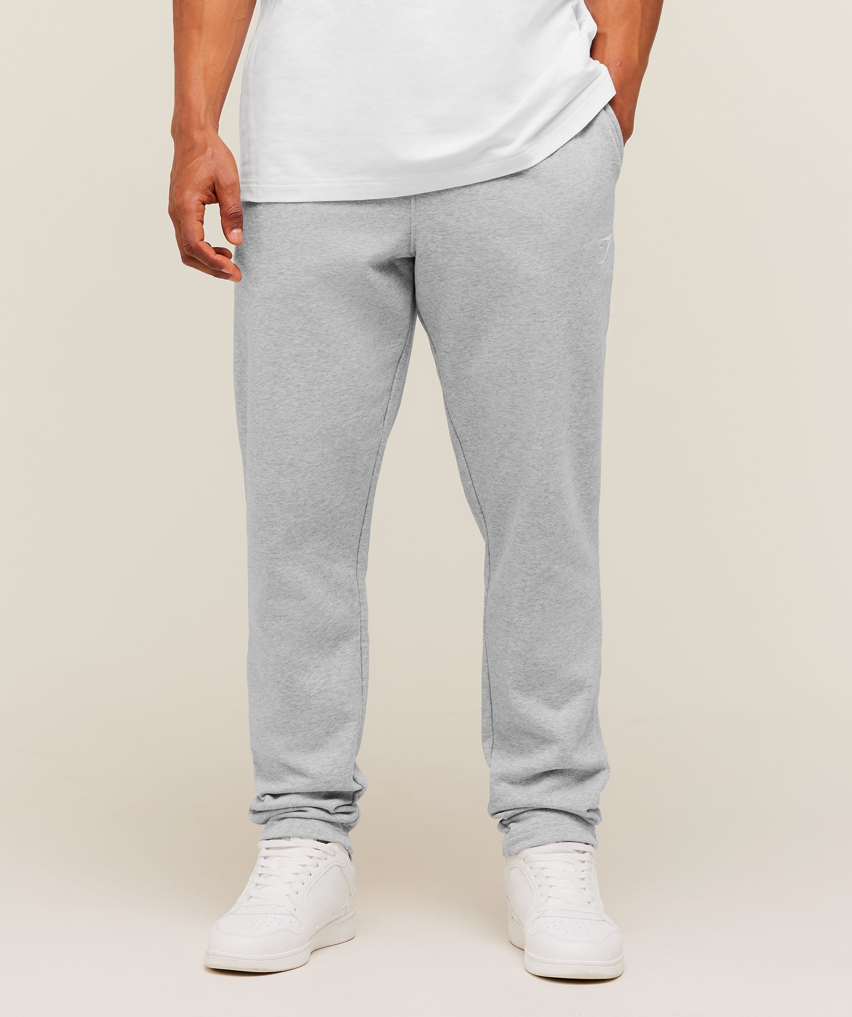 Gymshark Crest Tapered Joggers 'Light Grey Core Marl'