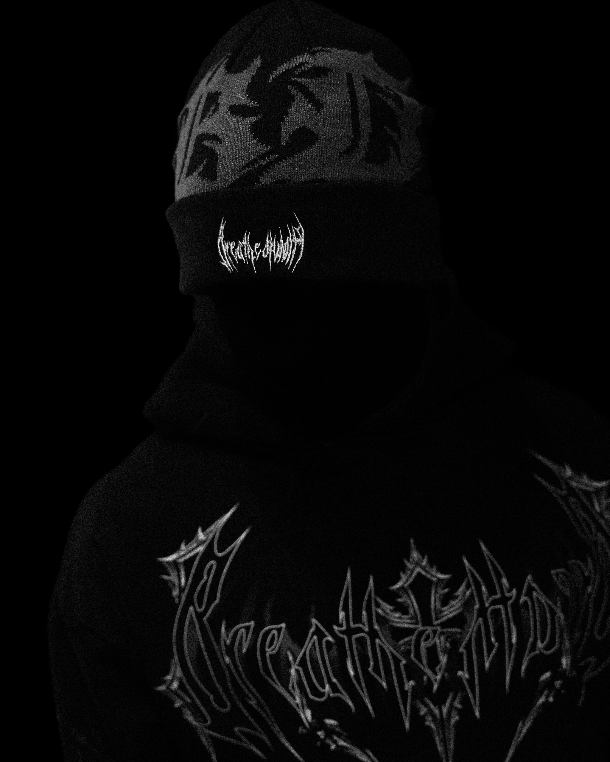 Breathe Divinity Essential Embroidery Cuff Beanie [DARKNESS]