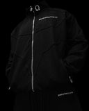 Breathe Divinity Deconstructed Oversized Cut & Sew Panel Full Zip Jacket [VOID BLACK]