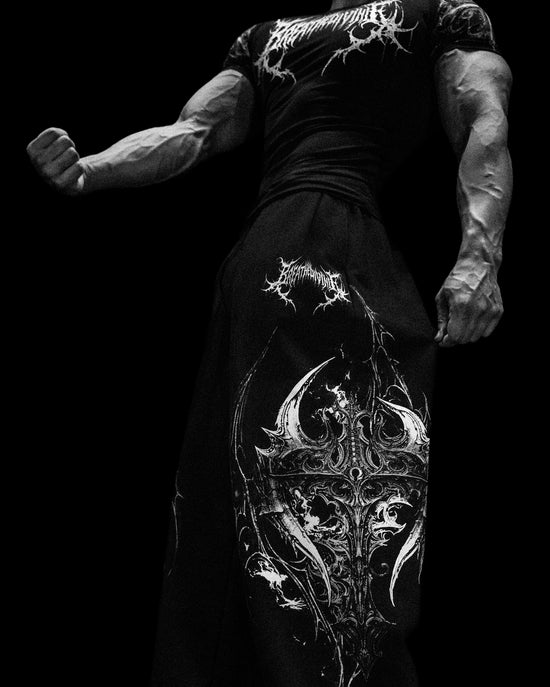 Breathe Divinity Executioner Banana Shape Uncuffed Sweatpants [VOID BLACK]