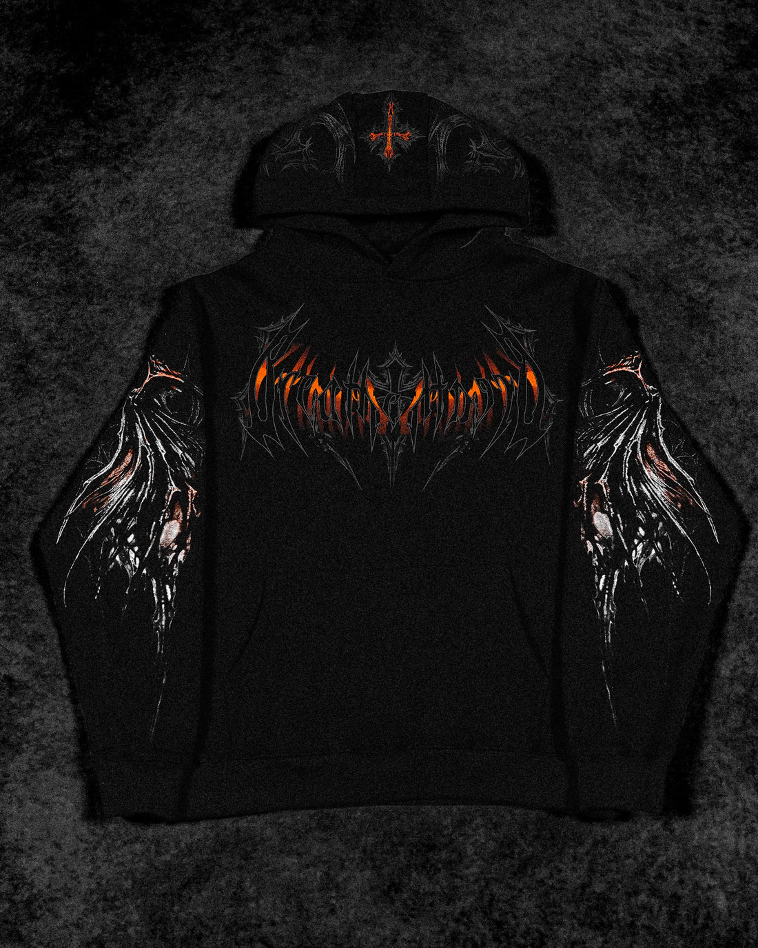 Breathe Divinity Nightfall Oversized Pullover Hoodie [ORANGE DREAM/SCORCH]