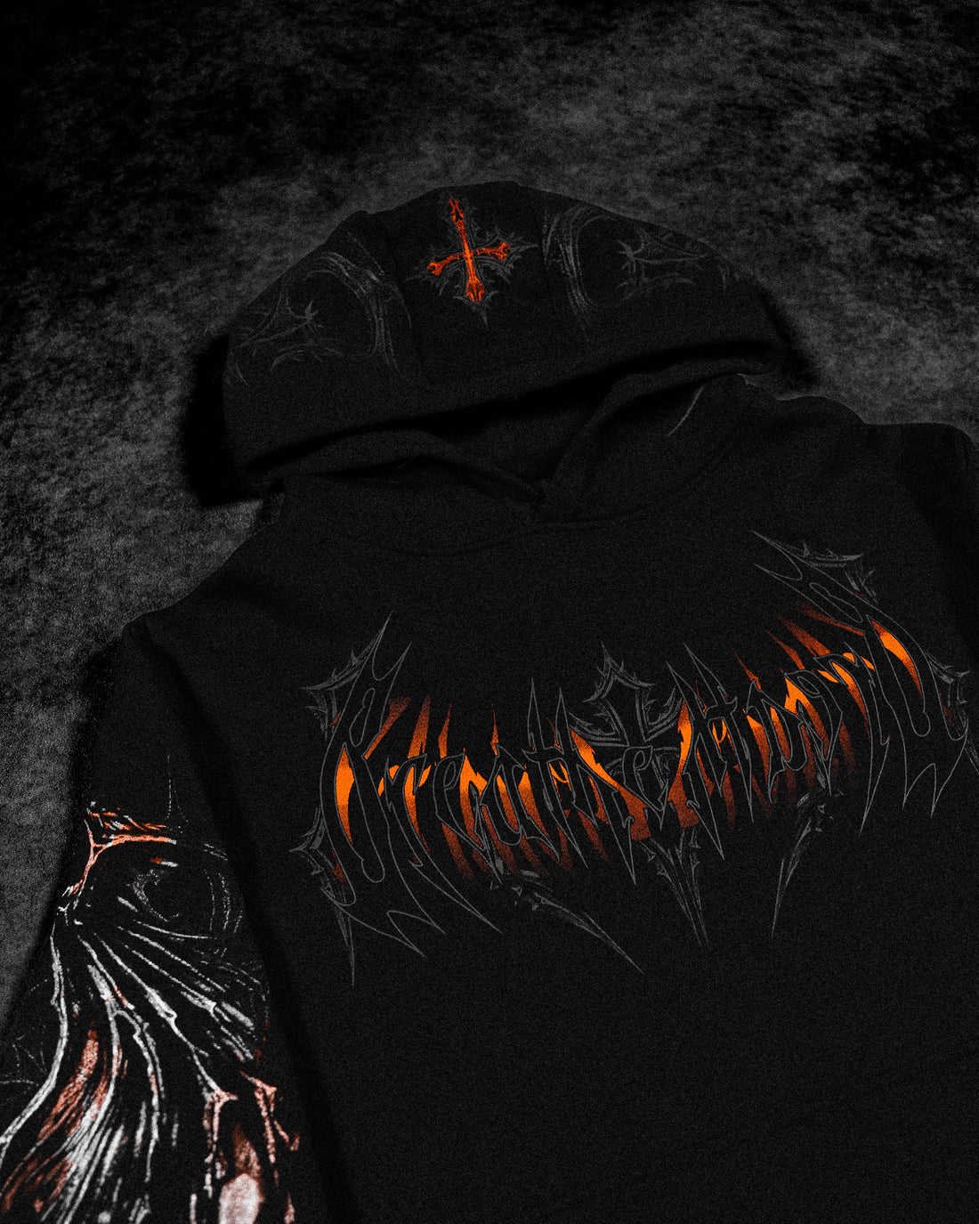 Breathe Divinity Nightfall Oversized Pullover Hoodie [ORANGE DREAM/SCORCH]