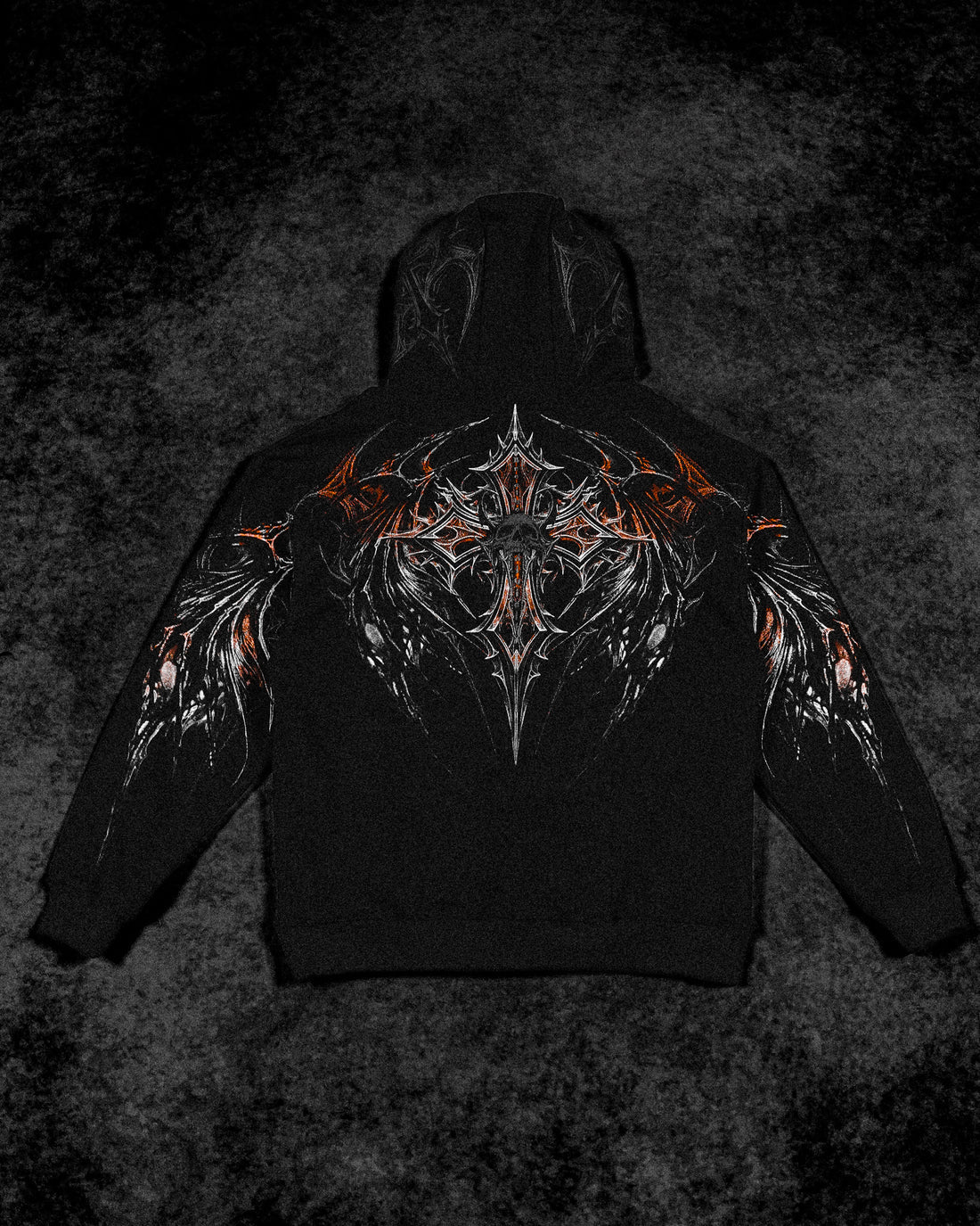 Breathe Divinity Nightfall Oversized Pullover Hoodie [ORANGE DREAM/SCORCH]