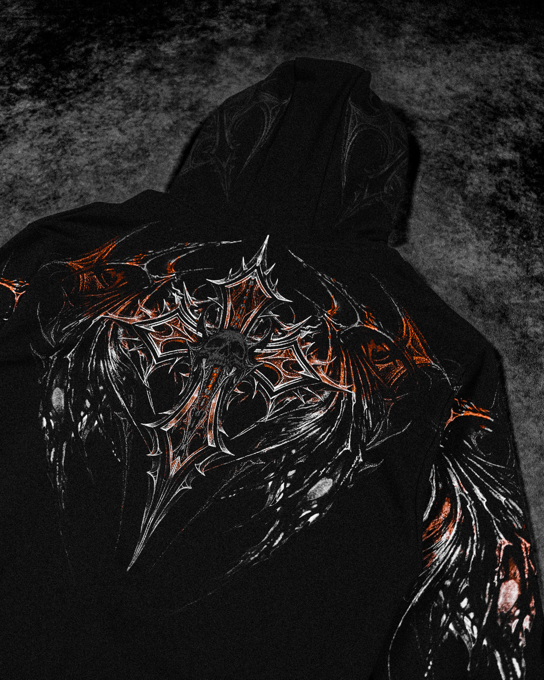 Breathe Divinity Nightfall Oversized Pullover Hoodie [ORANGE DREAM/SCORCH]