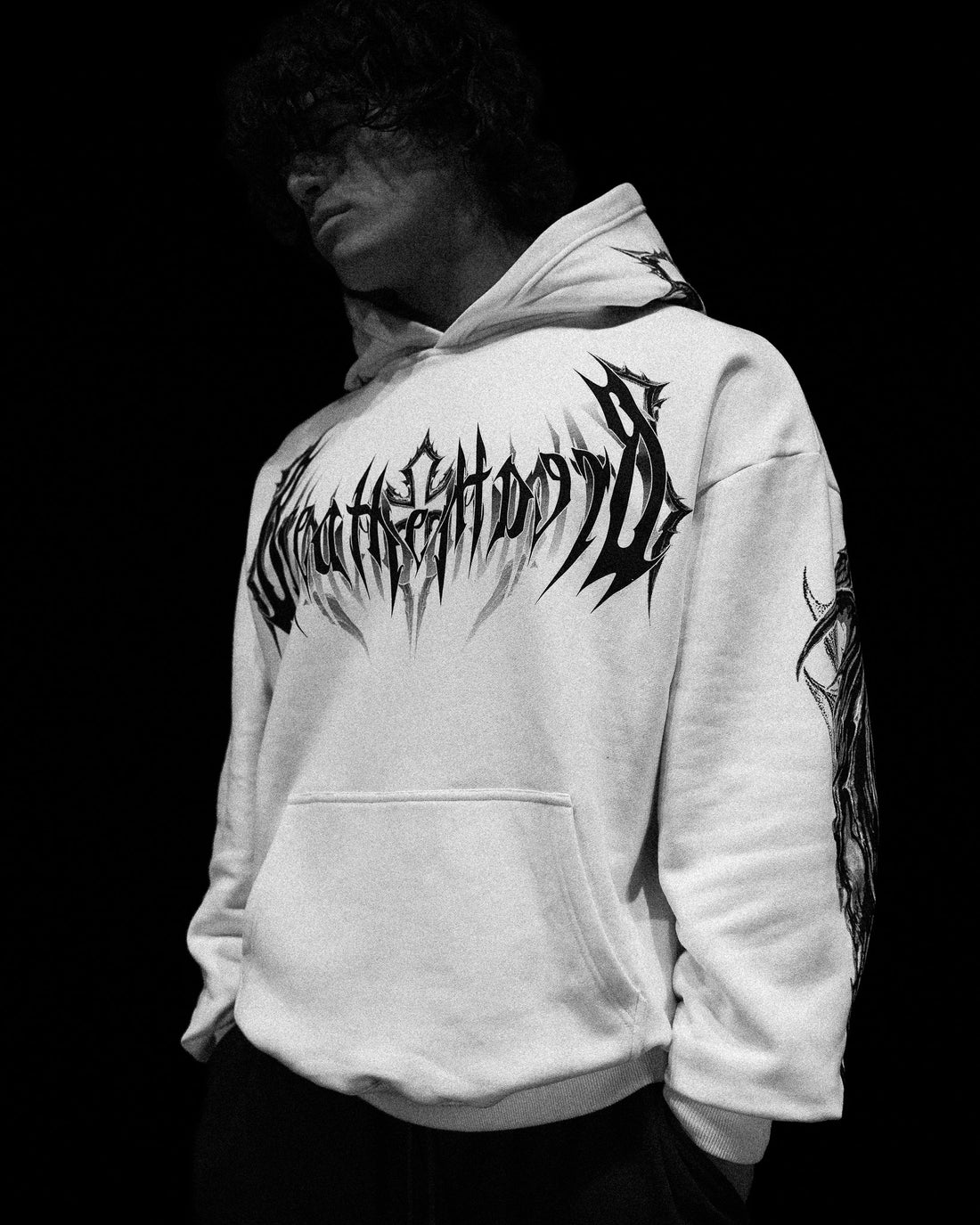 Breathe Divinity Nightfall Oversized Pullover Hoodie [DIVINE WHITE]