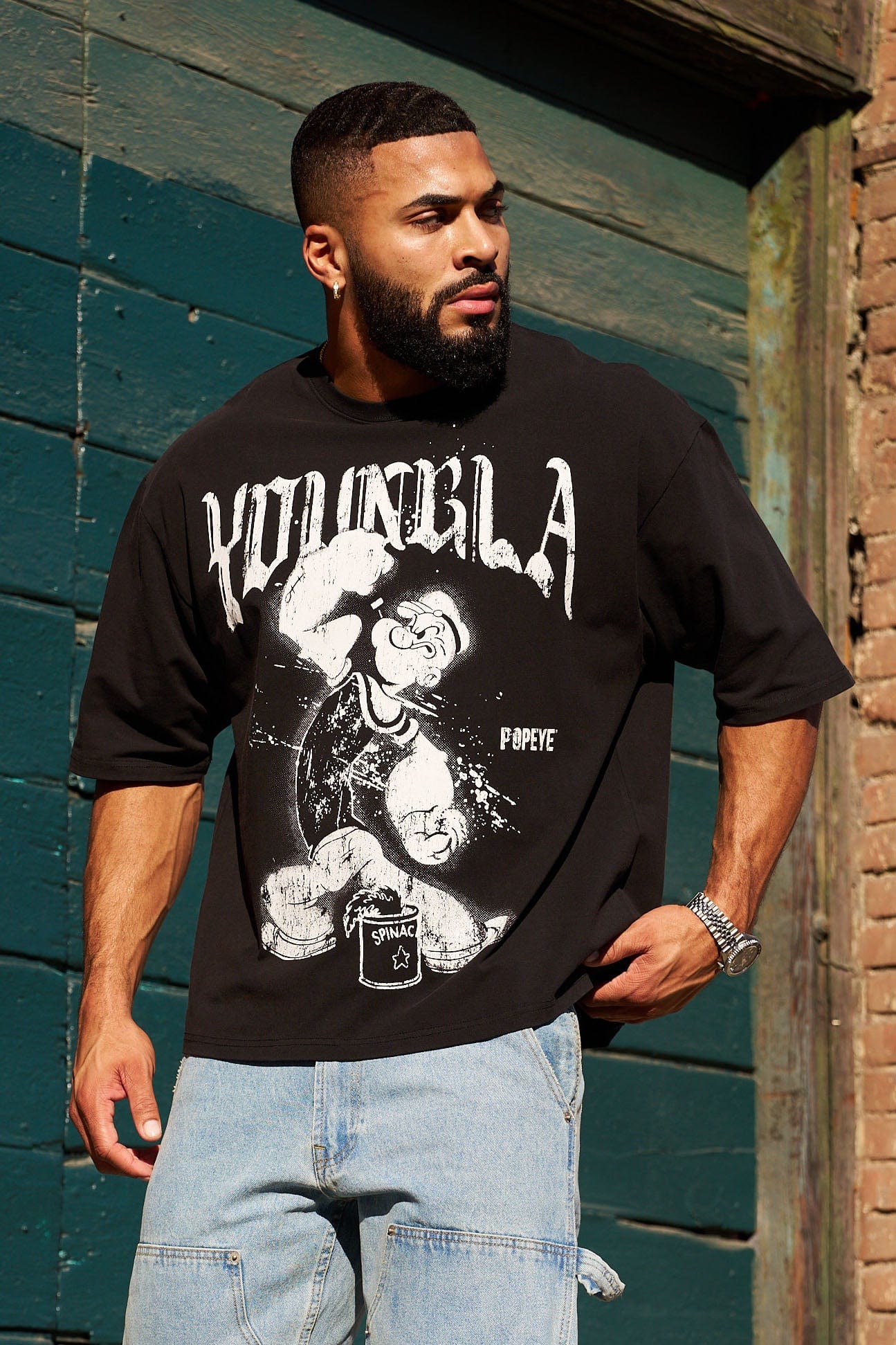 YoungLA 4195 - Popeye Tees 'Black'