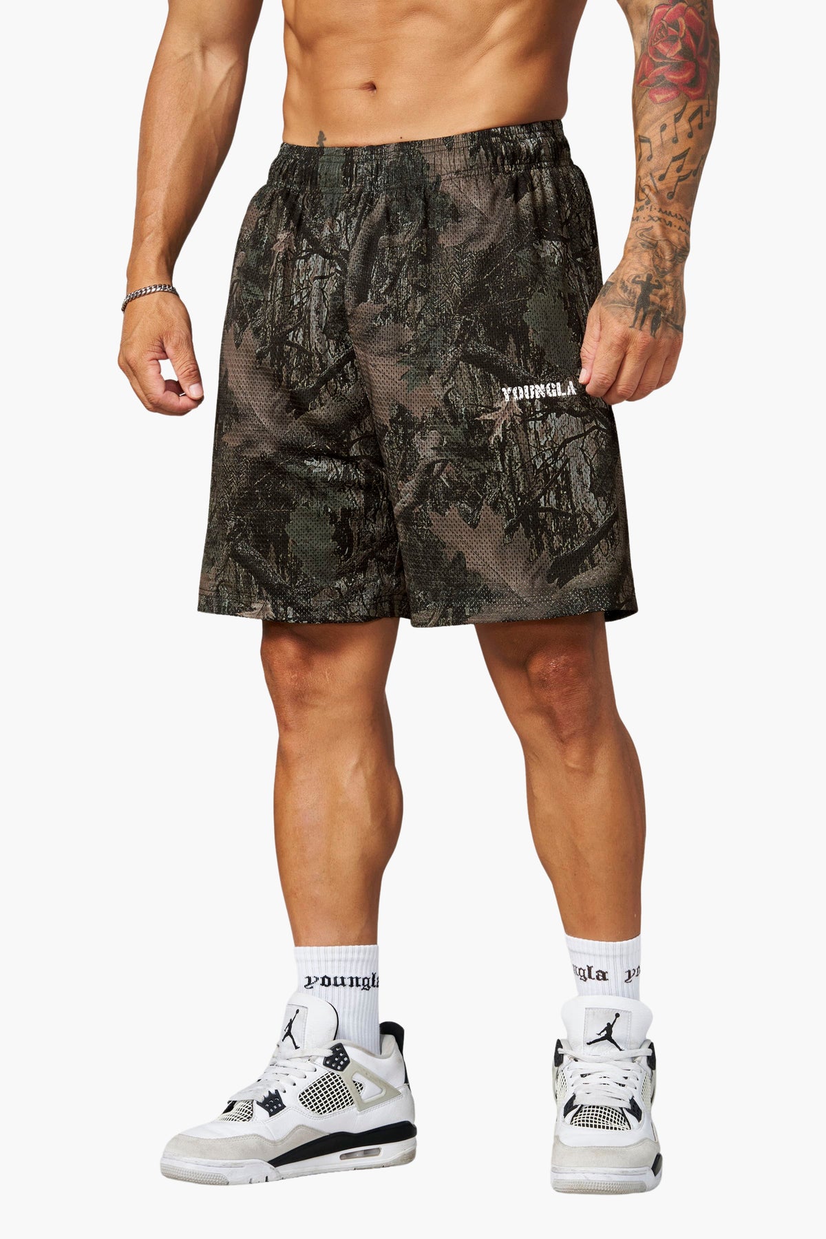 YoungLA 1103 - Aeromesh 7" Shorts 'Dark Tree Camo'