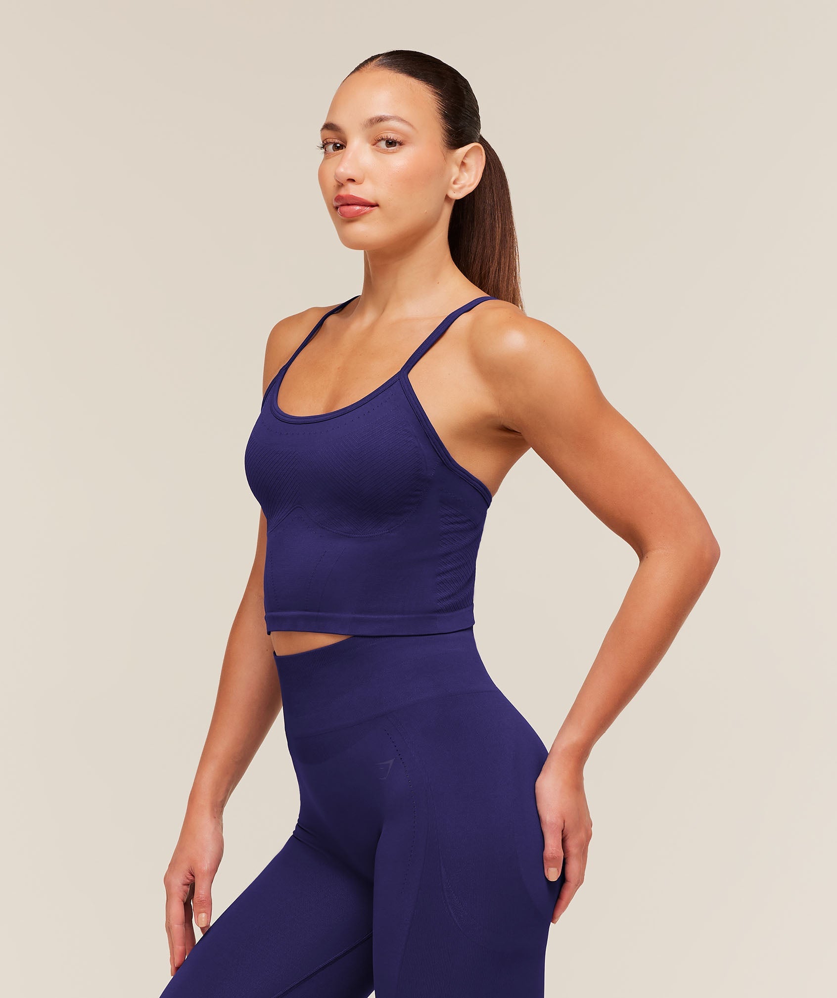 Gymshark Energise Seamless Crop Top 'Indigo Purple'