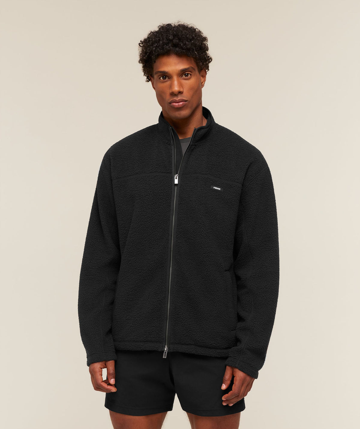 Gymshark Fleece Zip Through Jacket 'Black'
