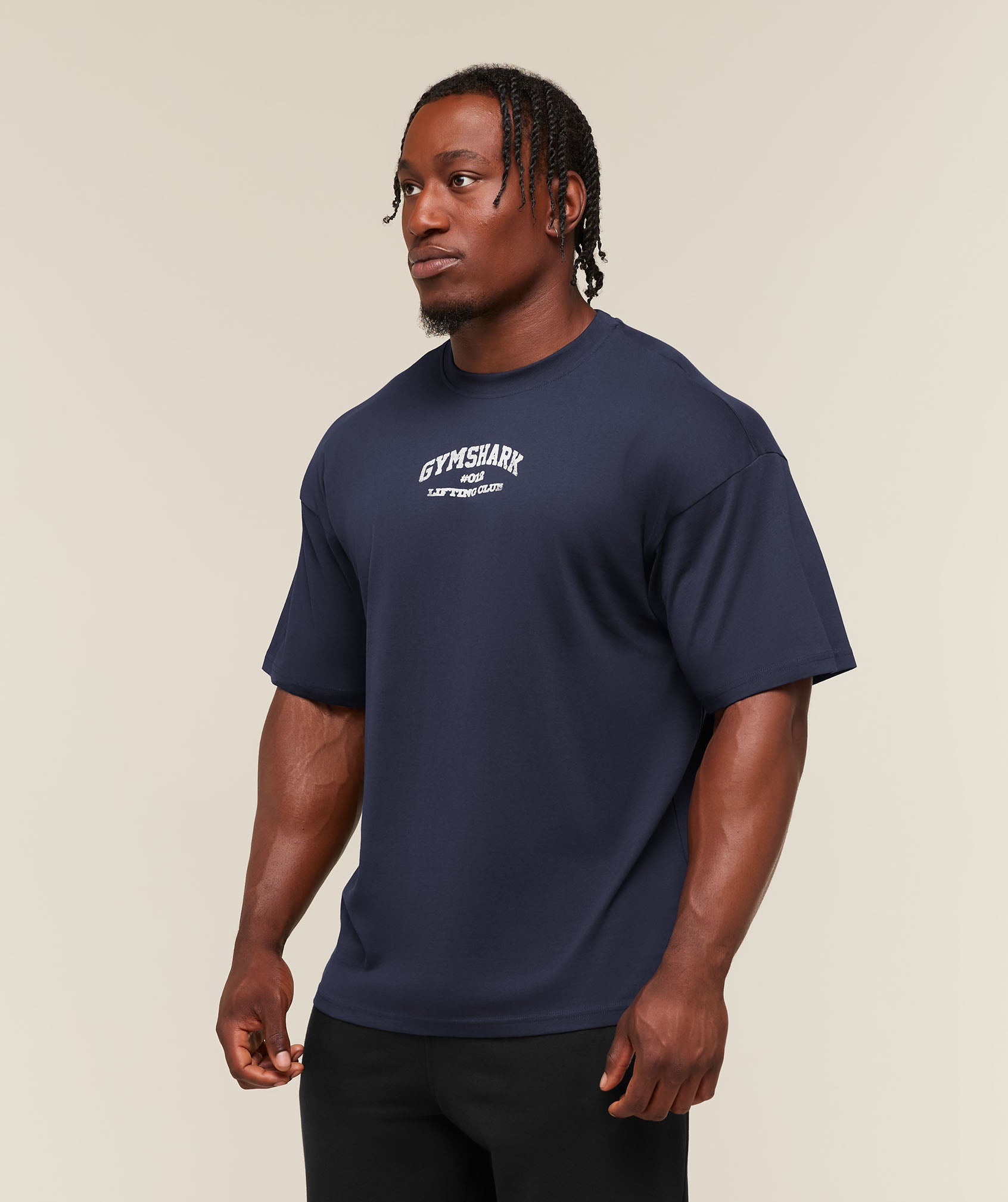 Gymshark Faded Collegiate Graphic T-Shirt 'Heavy Blue'