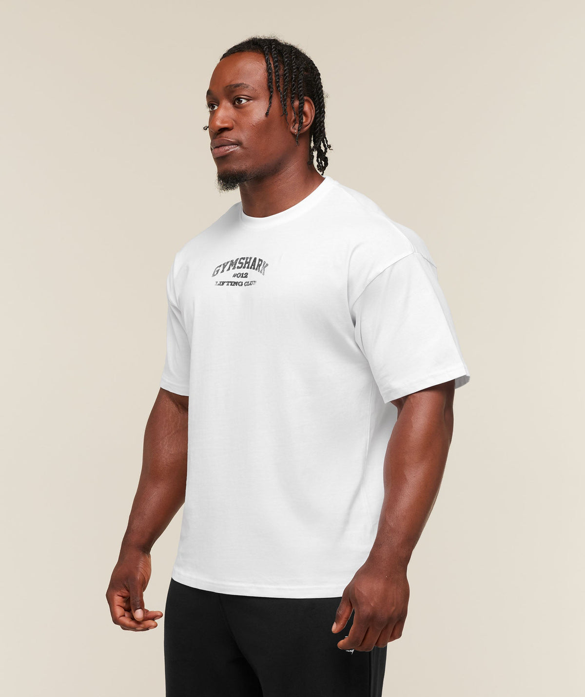 Gymshark Faded Collegiate Graphic T-Shirt 'White'