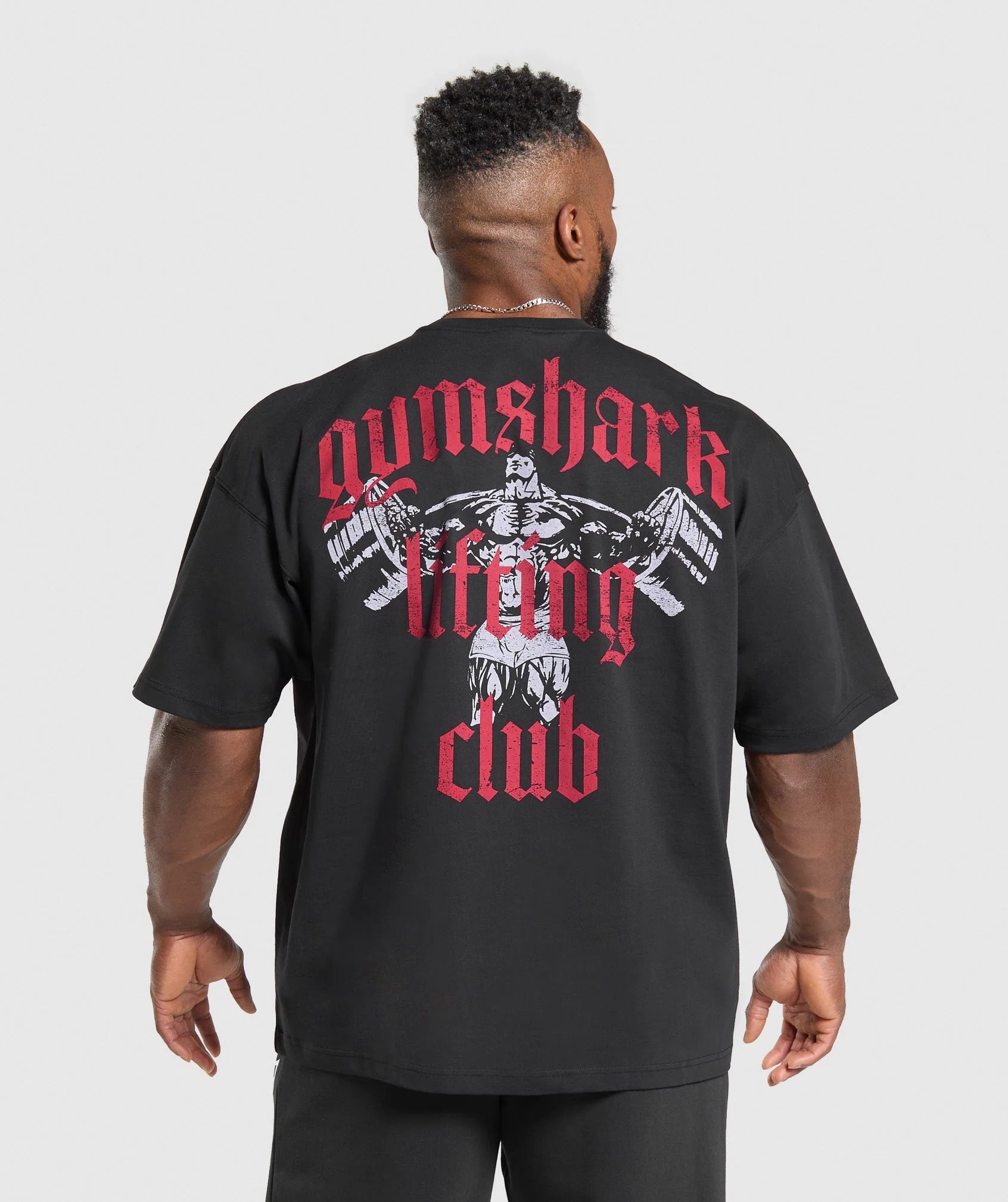 Gymshark Lifting Club T-Shirt 'Black/Conditioning Red'