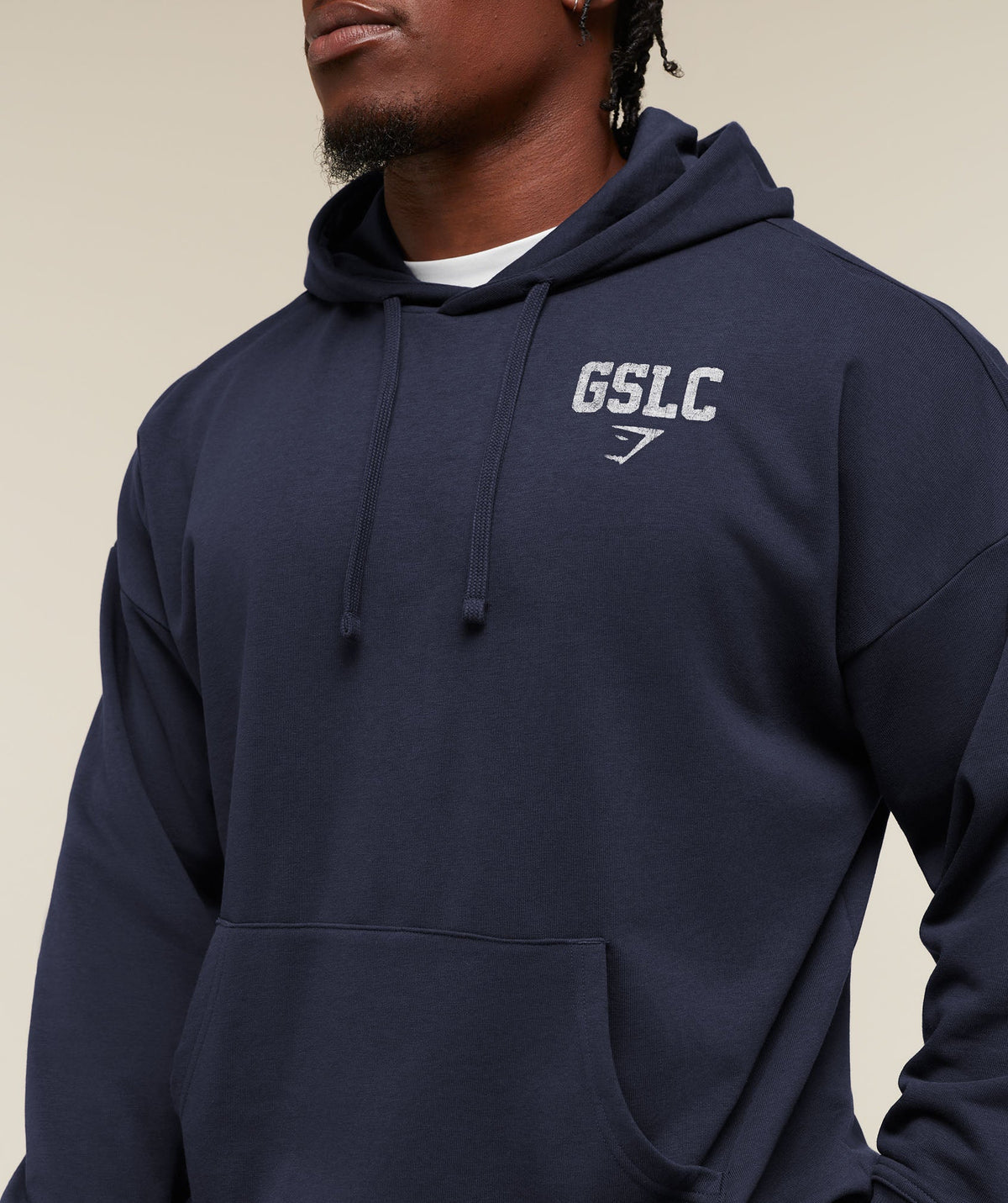 Gymshark Faded Collegiate Graphic Hoodie 'Heavy Blue'