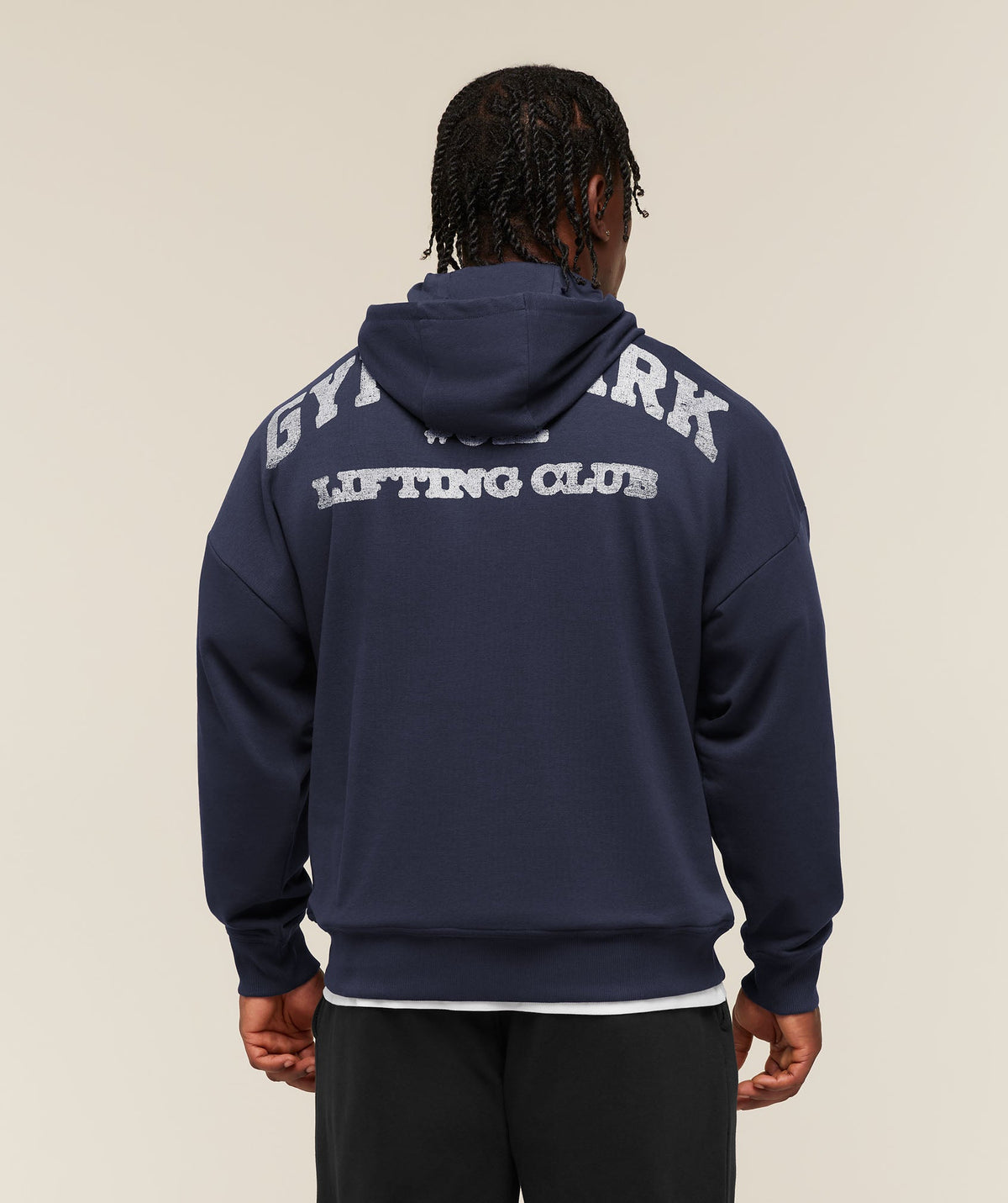 Gymshark Faded Collegiate Graphic Hoodie 'Heavy Blue'