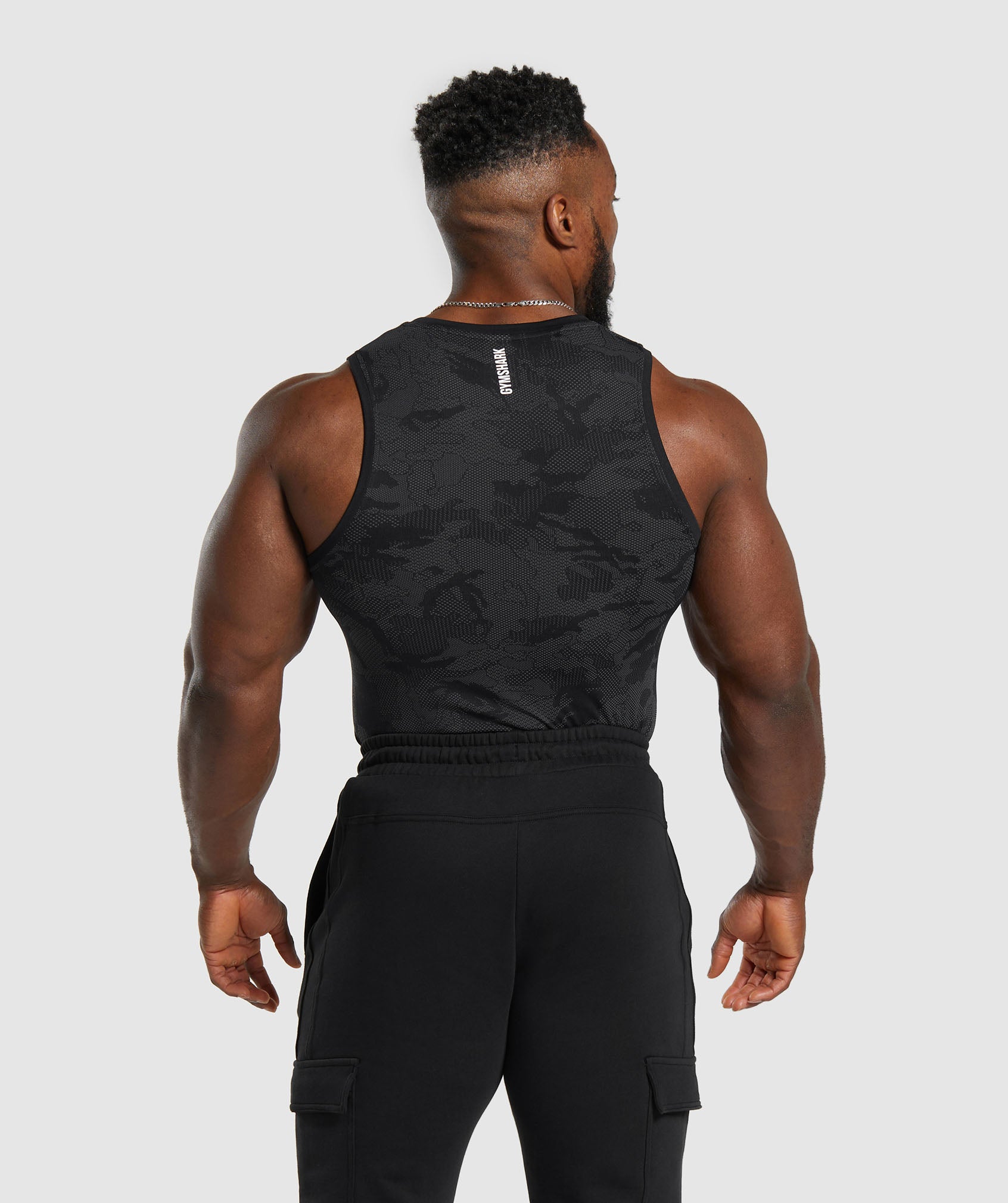 Gymshark Geo Seamless Tank Slim Fit Black/Charcoal