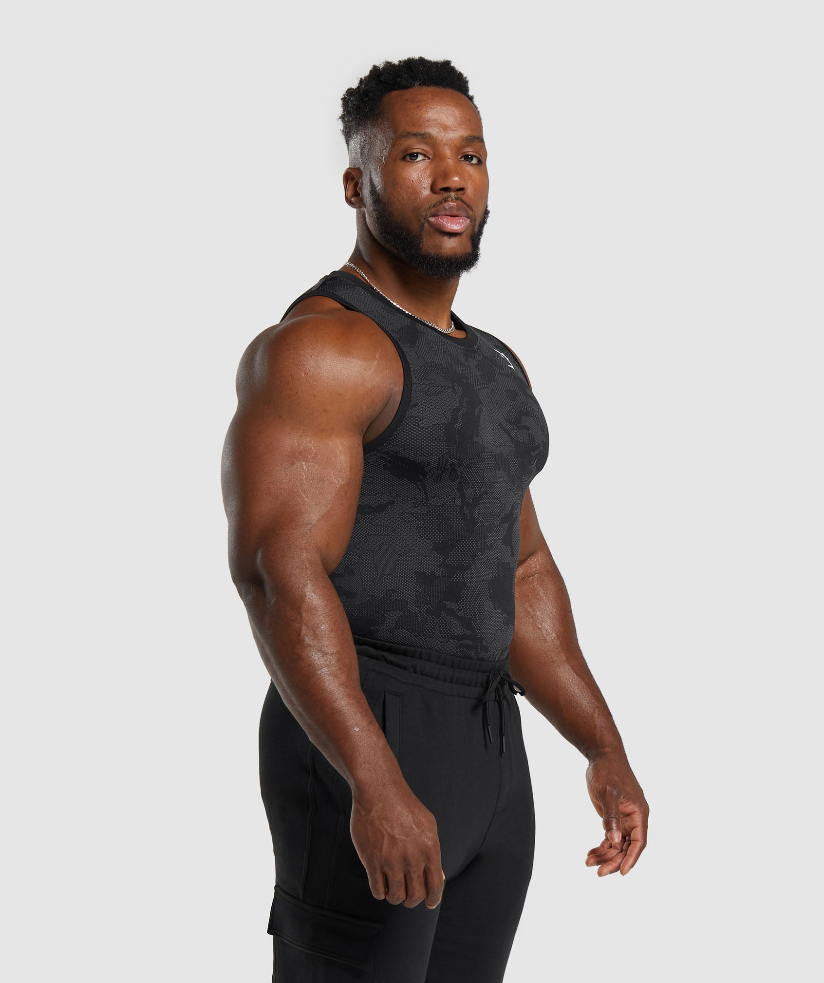 Gymshark Geo Seamless Tank Slim Fit Black/Charcoal
